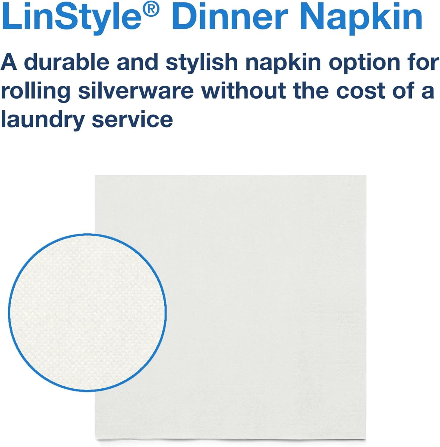 imageTork LinStyle Dinner Napkin White Flat Pack 1 x 1000 Napkins 716002Pack of 1  1000 Sheets