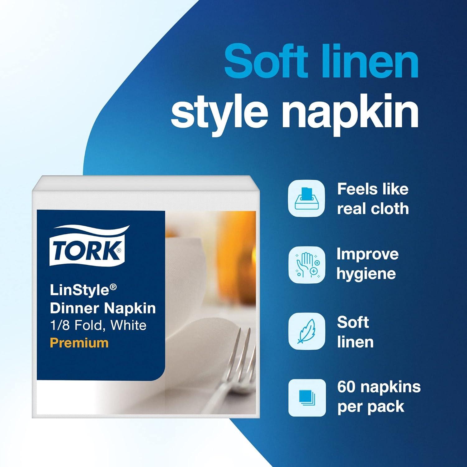imageTork LinStyle Dinner Napkin White Flat Pack 1 x 1000 Napkins 716002Pack of 6