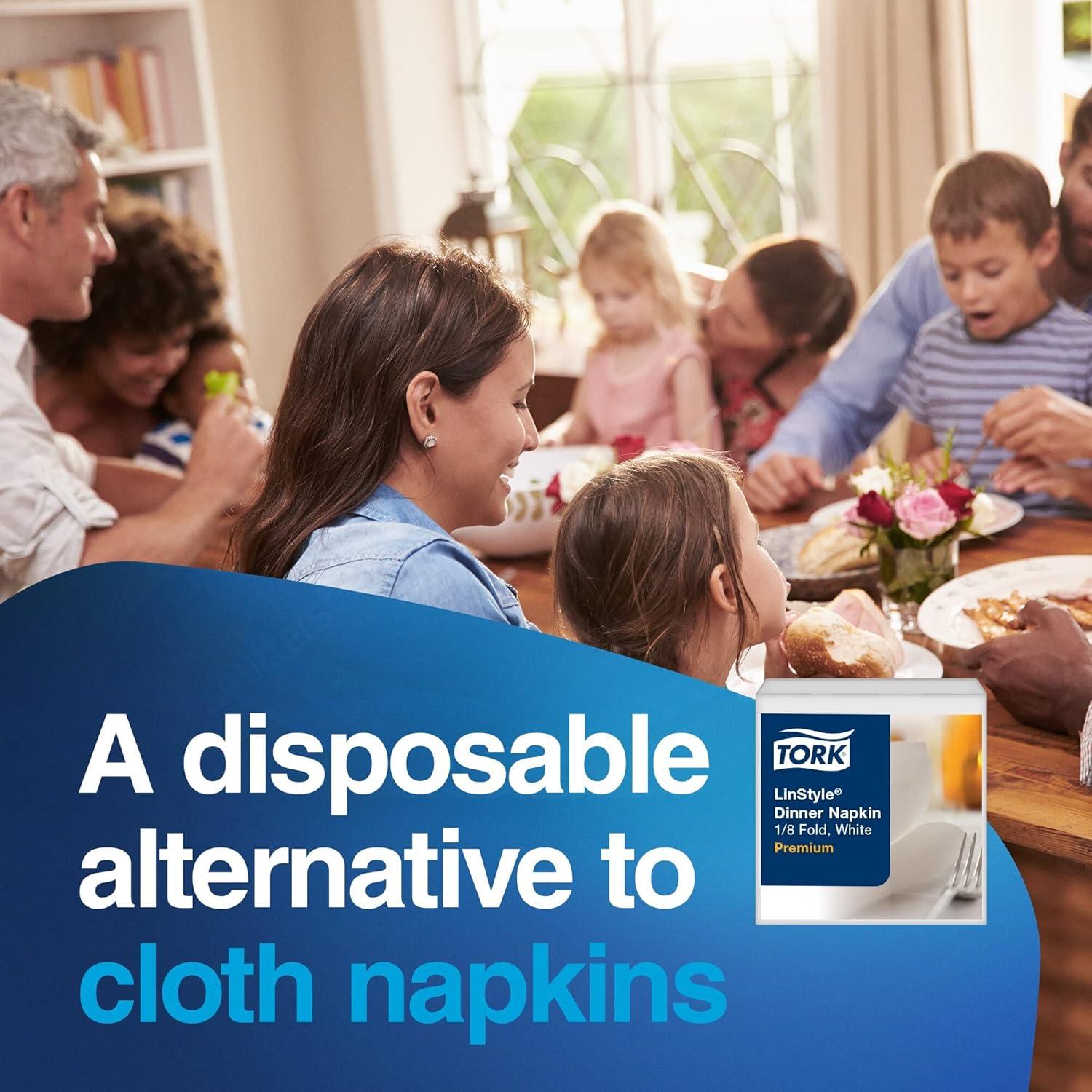 imageTork LinStyle Dinner Napkin White Flat Pack 1 x 1000 Napkins 716002Pack of 6