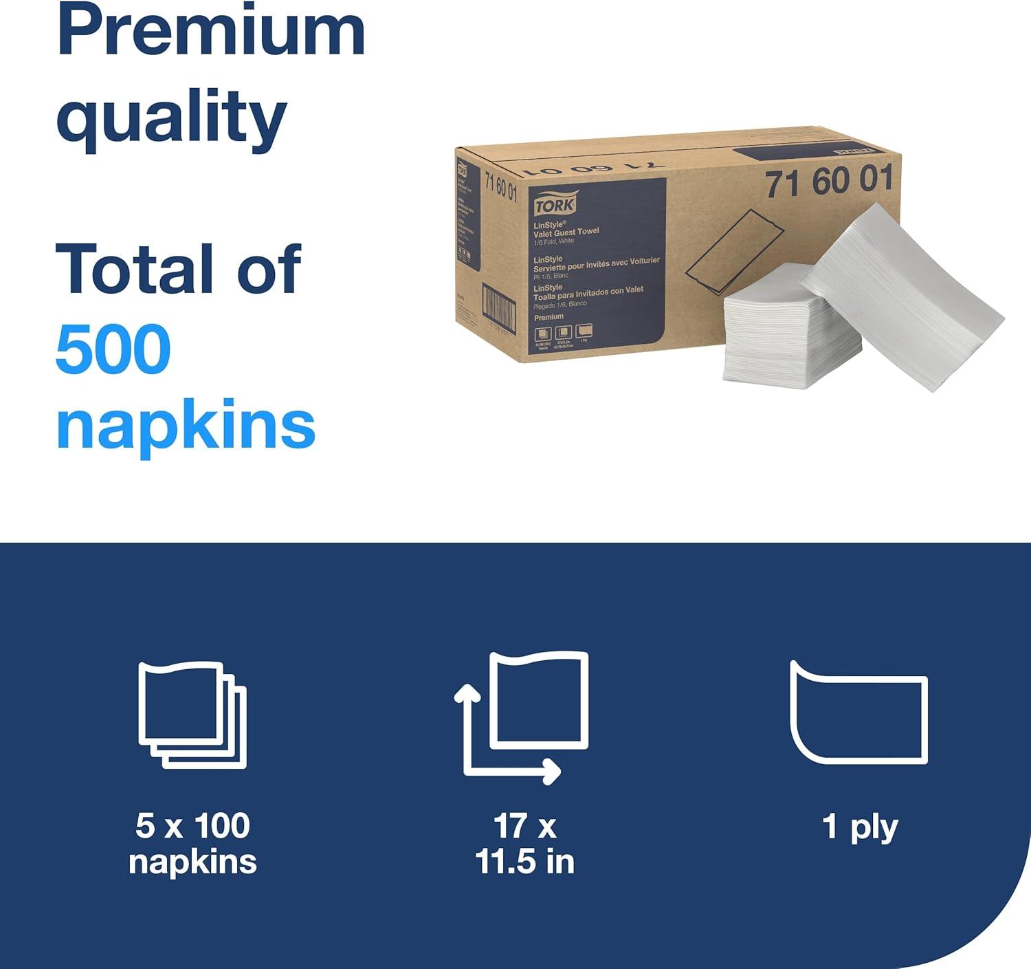 imageTork LinStyle Valet Guest Towel White 16 Fold 5 x 100 Towels 716001