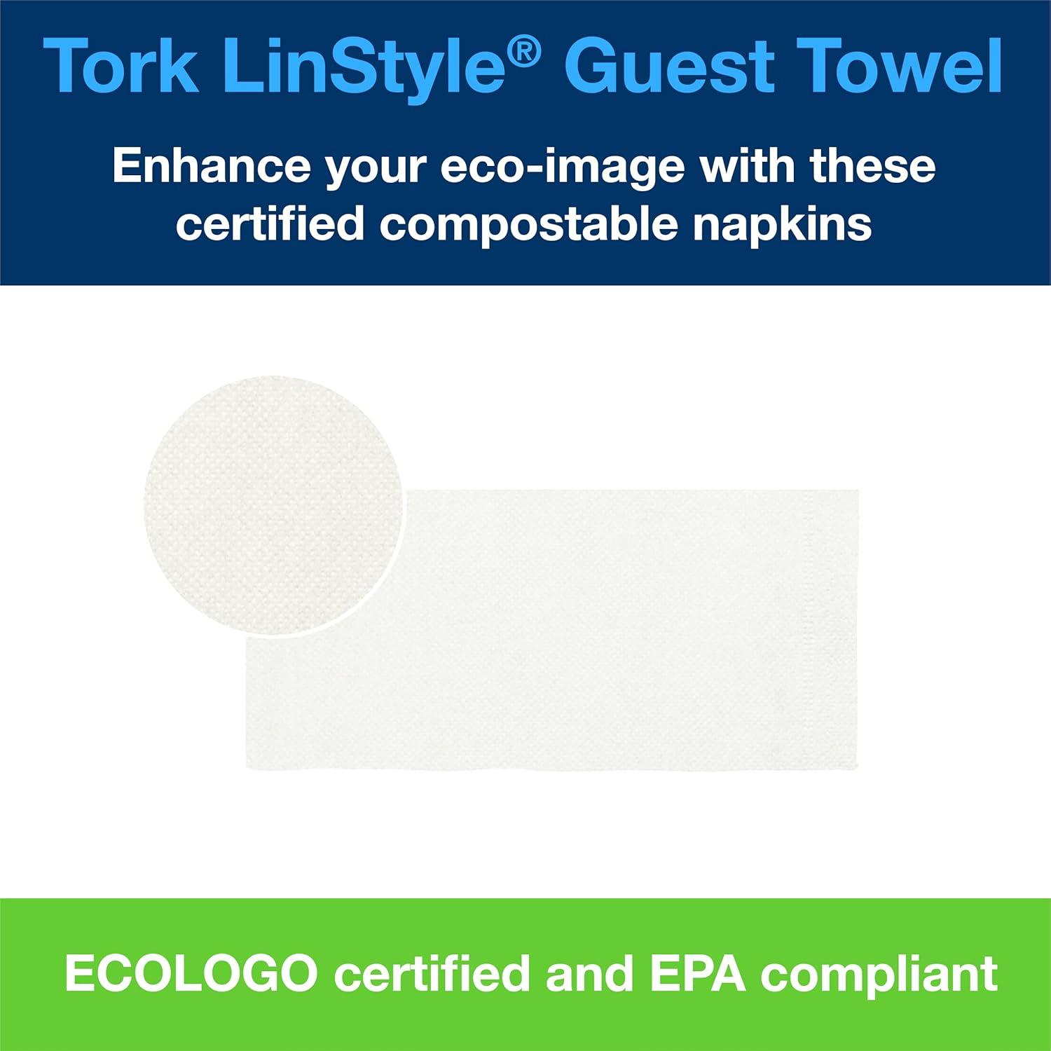 imageTork LinStyle White Guest Towel Absorbent 16 Fold 1ply 17quot x 12quot 8 x 80 towels NC7160P