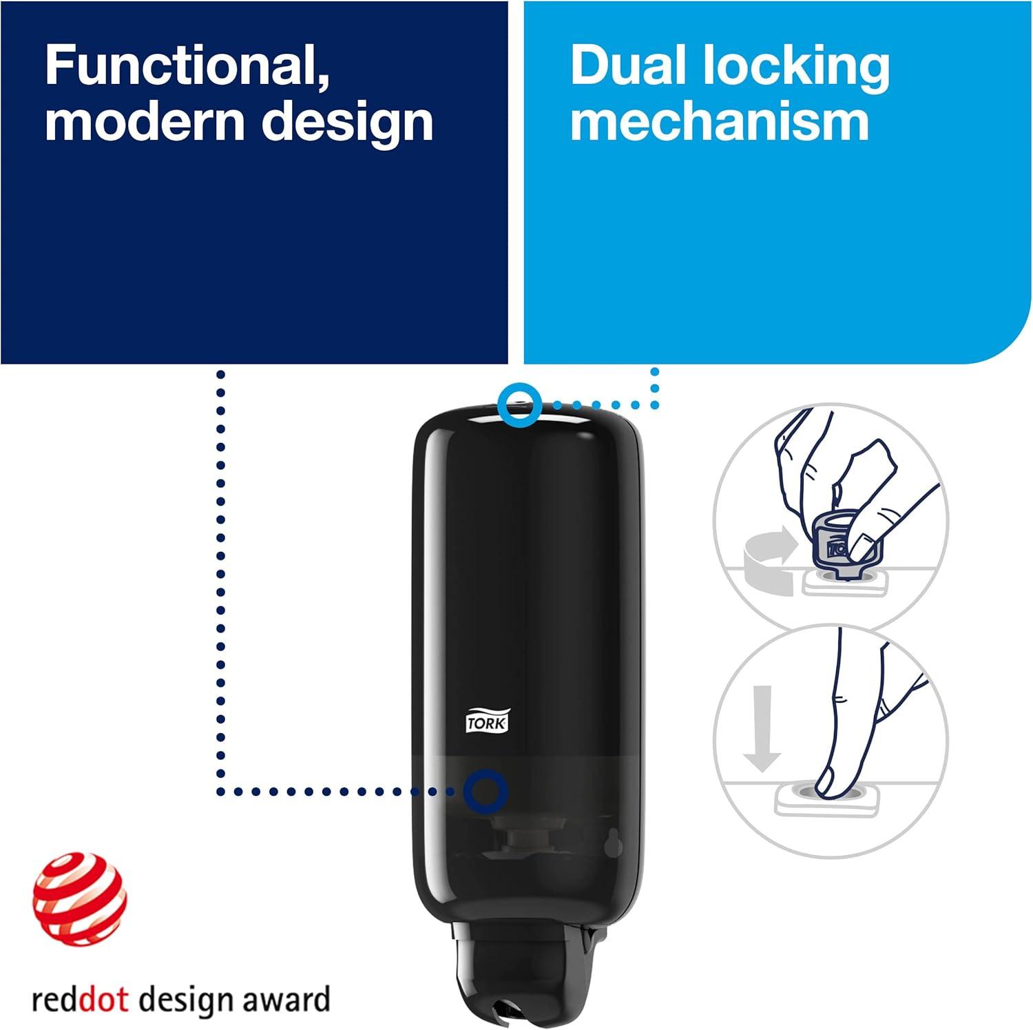 imageTork Liquid Skincare Dispensers for Liquid Soap and Hand Sanitizer Black S1 Economical Elevation Range 570028A Pack of 6Black Pack of 6