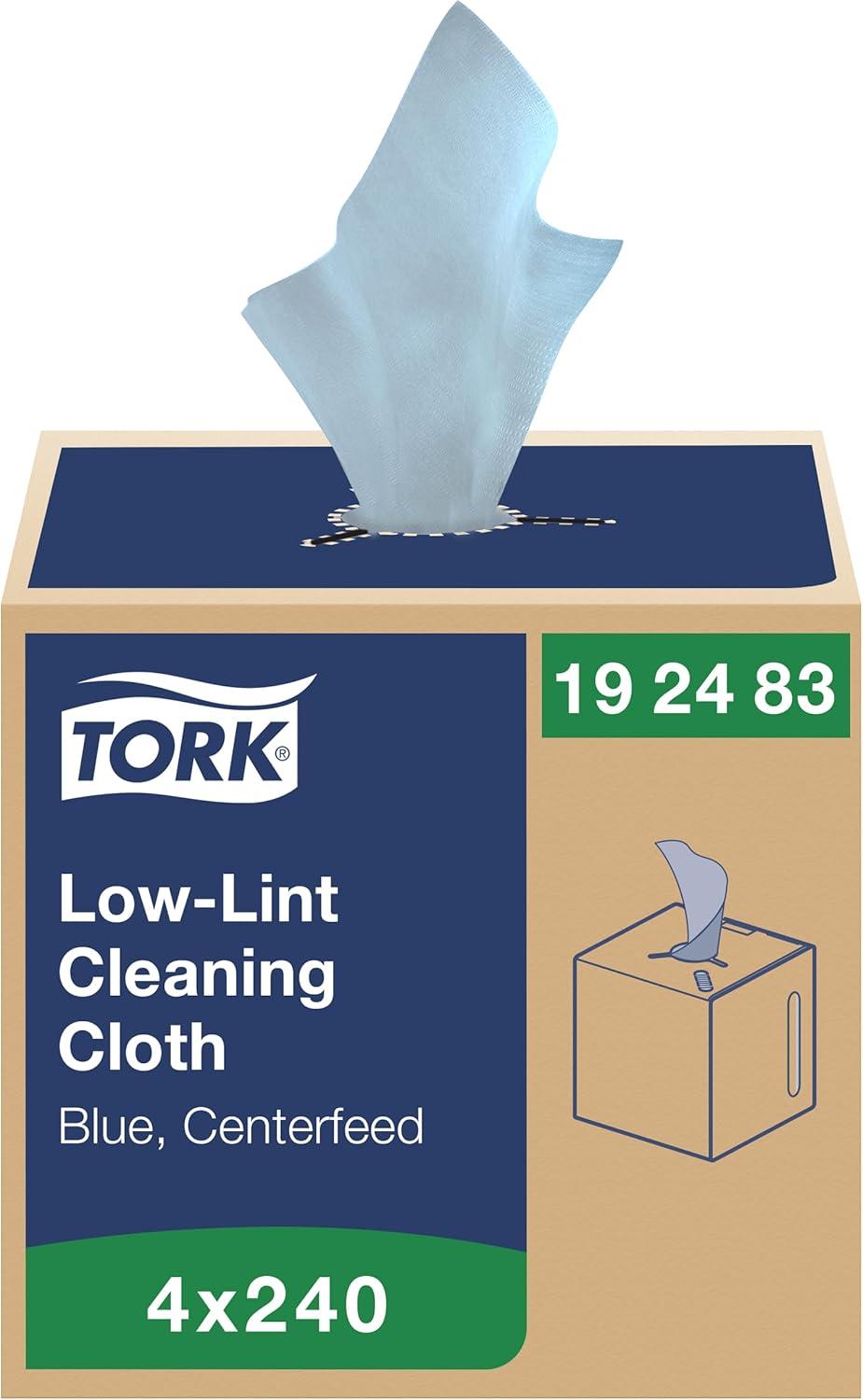 imageTork LowLint Cleaning Cloth Blue Flat Pack 1 x 250 Cloths 192481240 Count Pack of 4