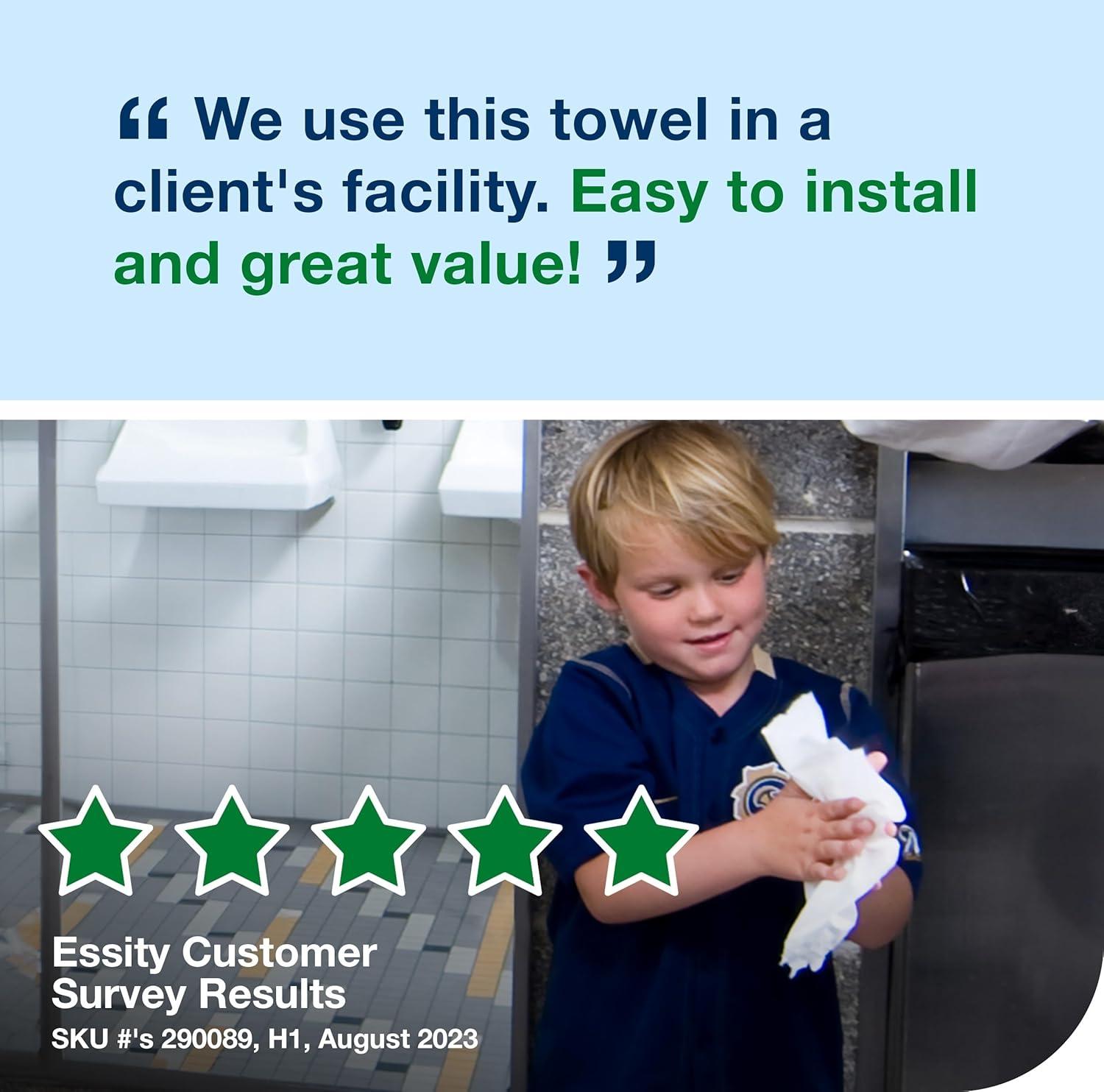 imageTork Matic Extra Soft Paper Hand Towel Roll White with Blue Leaf H1 Premium High Absorbency 6 Rolls x 300 ft 290094White