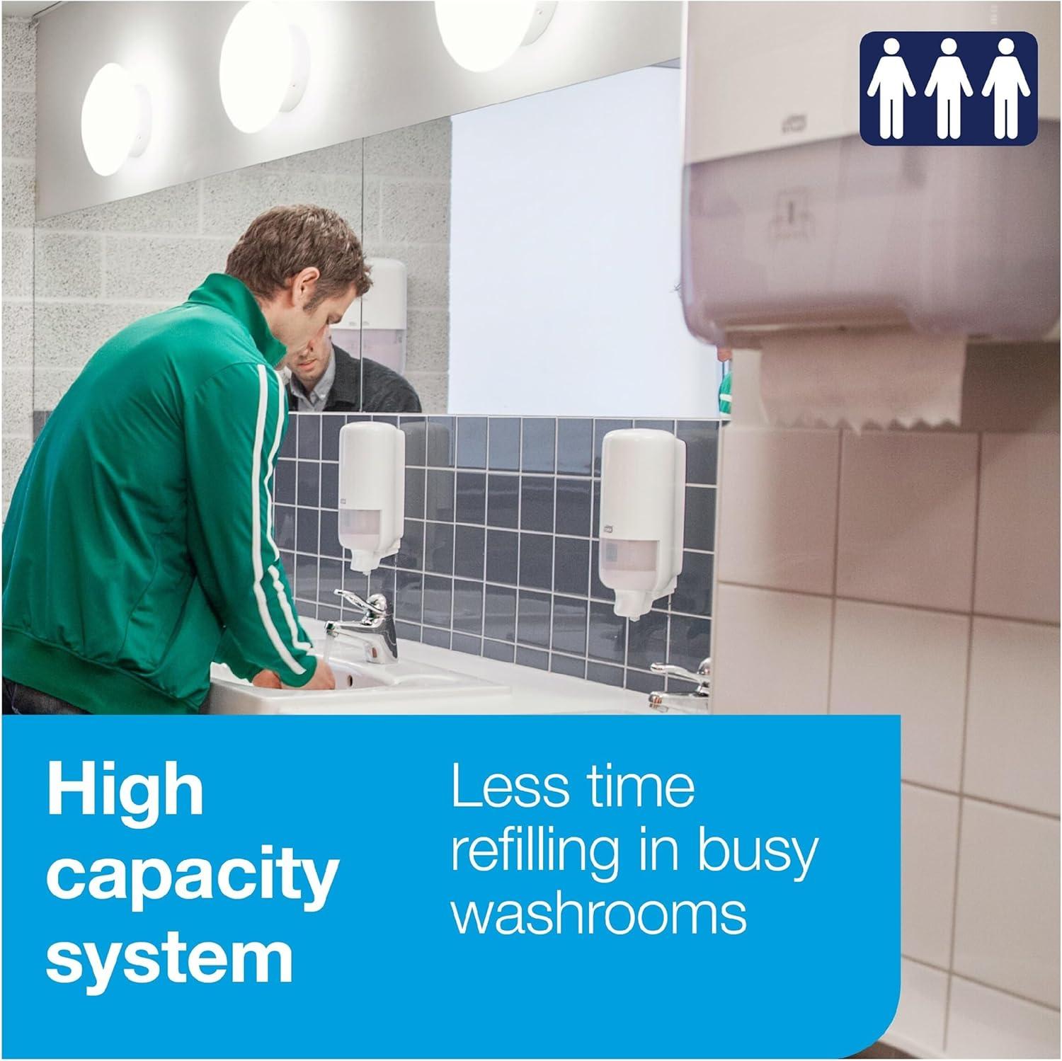 imageTork Matic Hand Towel Roll White With Gray Leaf Advanced H1 100 Recycled Fiber High Absorbency Medium Capacity 2Ply 6 Rolls x 525 ft  290092A6 pack