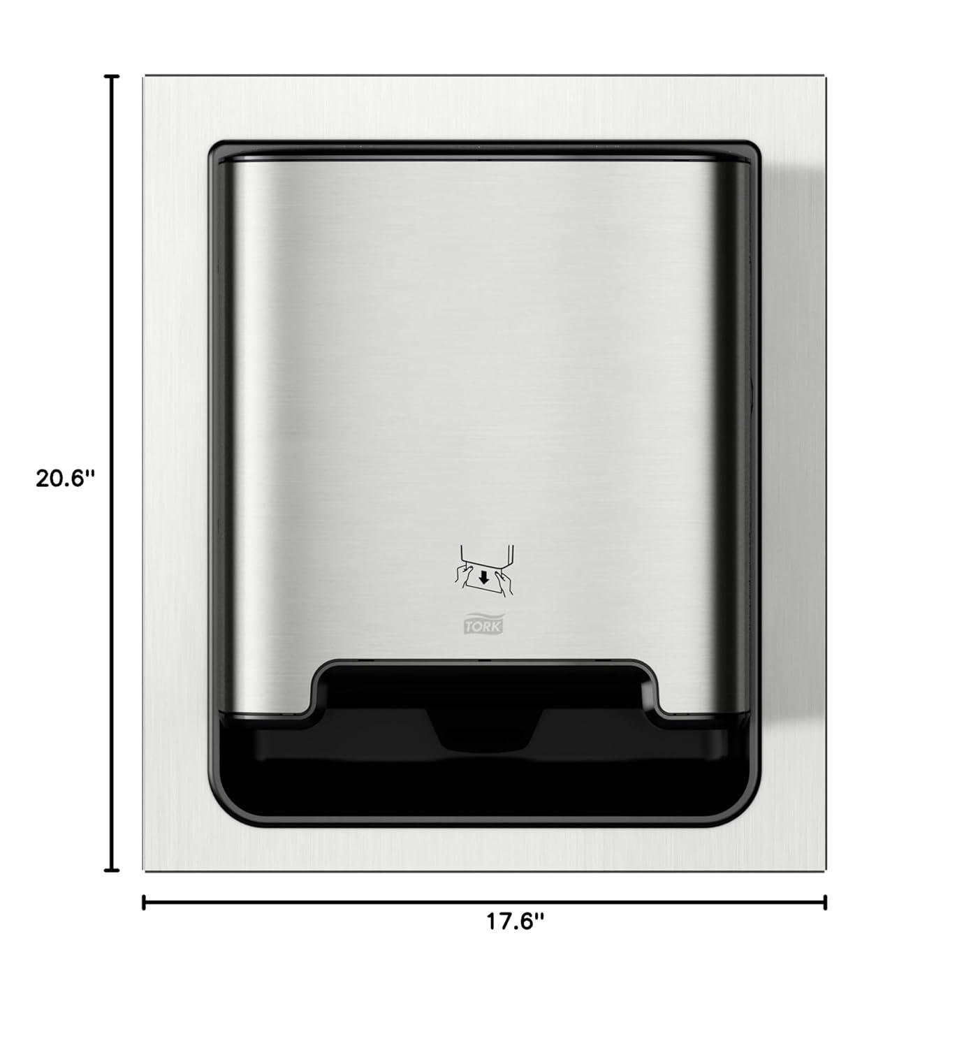 imageTork Matic Paper Hand Towel Roll Dispenser Stainless Steel H1 Recessed Image Range 461023Dispenser