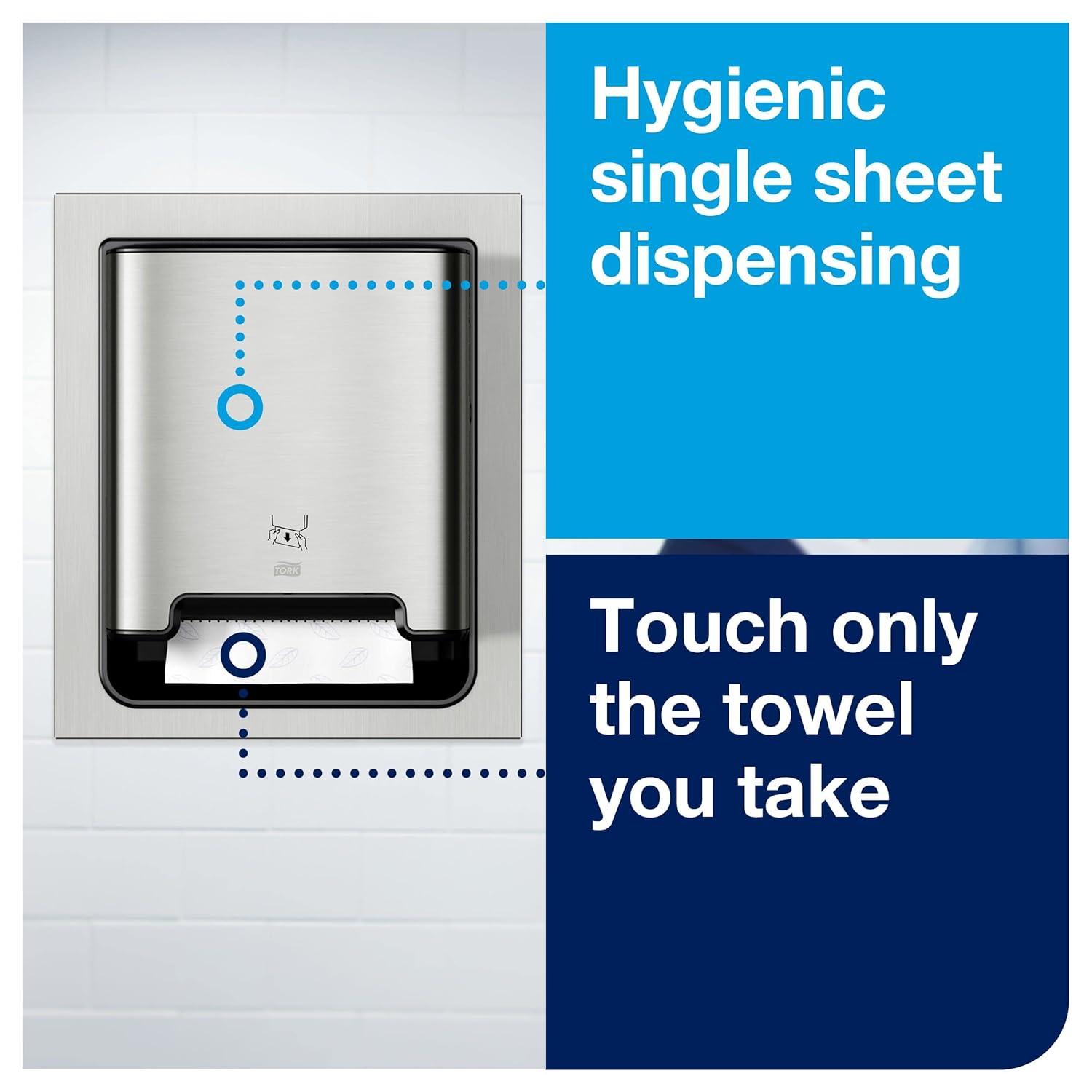 imageTork Matic Paper Hand Towel Roll Dispenser Stainless Steel H1 Recessed Image Range 461023Dispenser