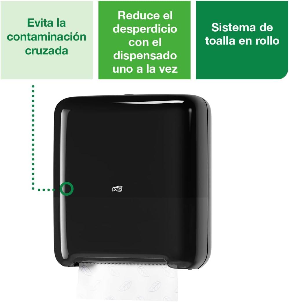 imageTork Matic Paper Towel Dispenser White H1 OneataTime Dispensing Elevation Range 5510202Dispenser  Black