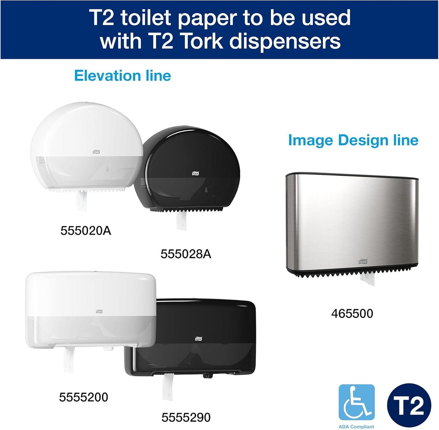 imageTork Mini Jumbo Toilet Paper Roll White T2 Advanced 2Ply 12 x 751 1202440212 pack