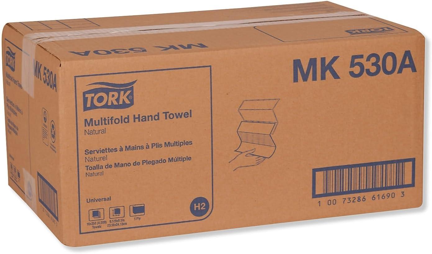 imageTork Multifold Hand Towel Natural H2 Universal 100 Recycled Fibers 16 x 250 Sheets MK530ANatural