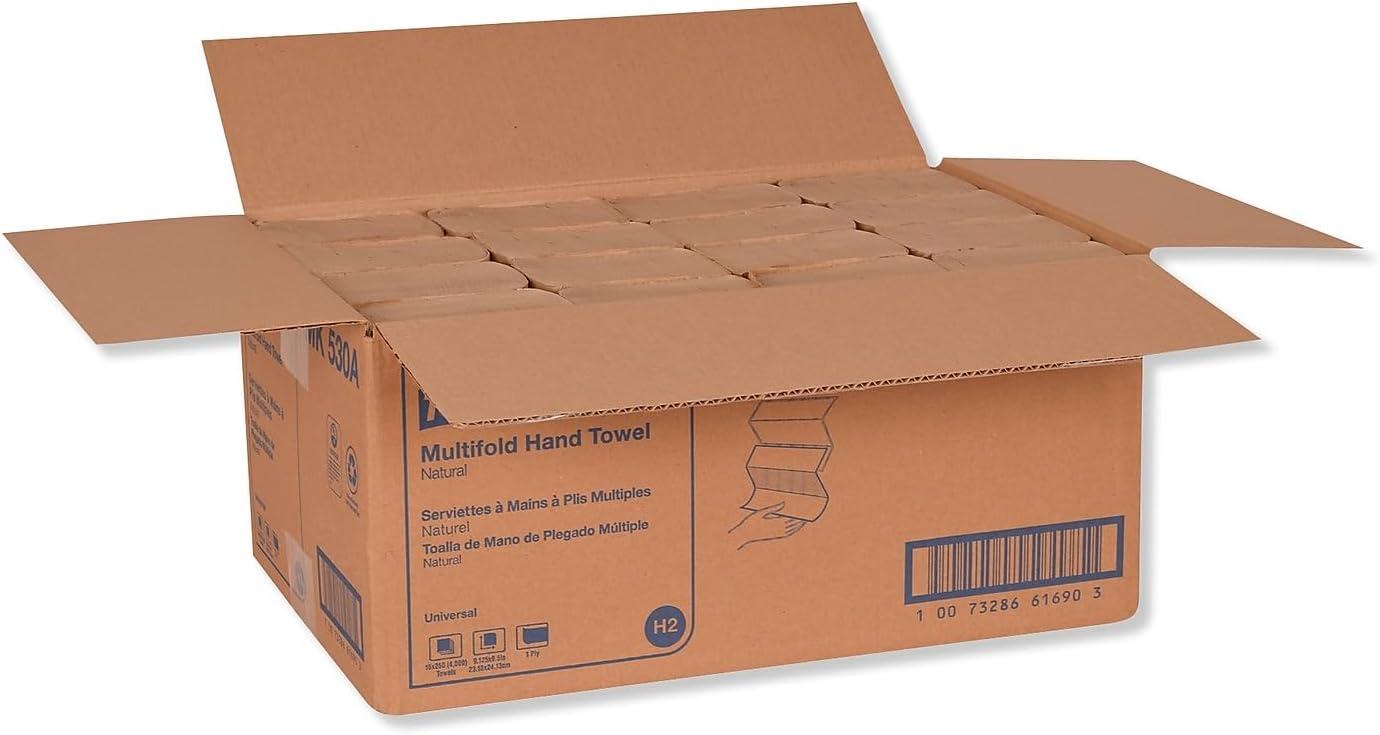 imageTork Multifold Hand Towel Natural H2 Universal 100 Recycled Fibers 16 x 250 Sheets MK530ANatural