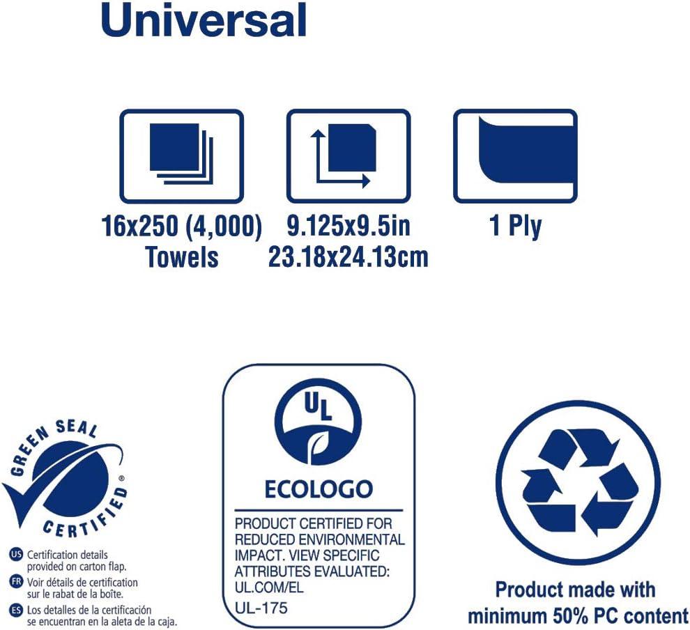 imageTork Multifold Hand Towel Natural H2 Universal 100 Recycled Fibers 16 x 250 Sheets MK530ANatural White