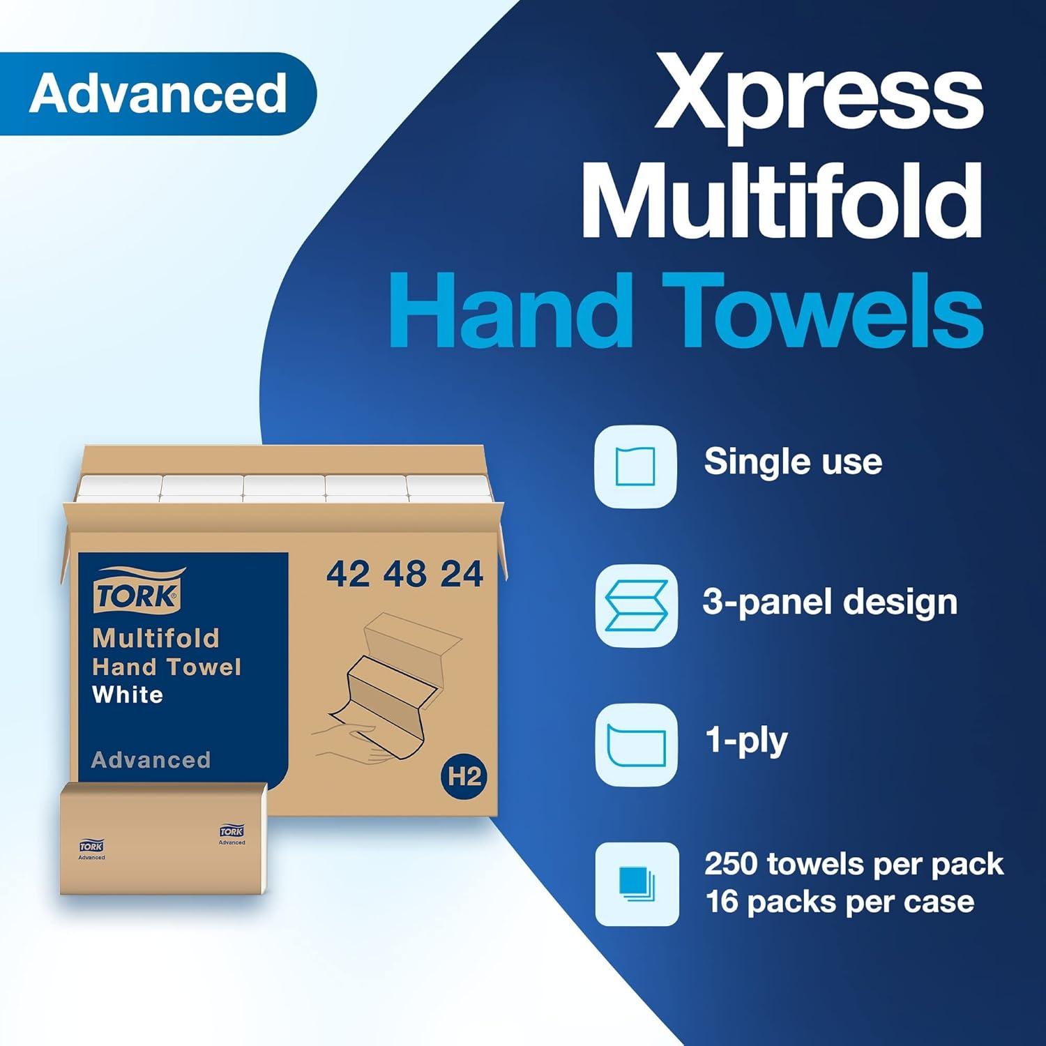 imageTork Multifold Hand Towel White Premium Quality 250 Towels per Pack 12 Packs Fits H2 Towel Dispensers16 pack