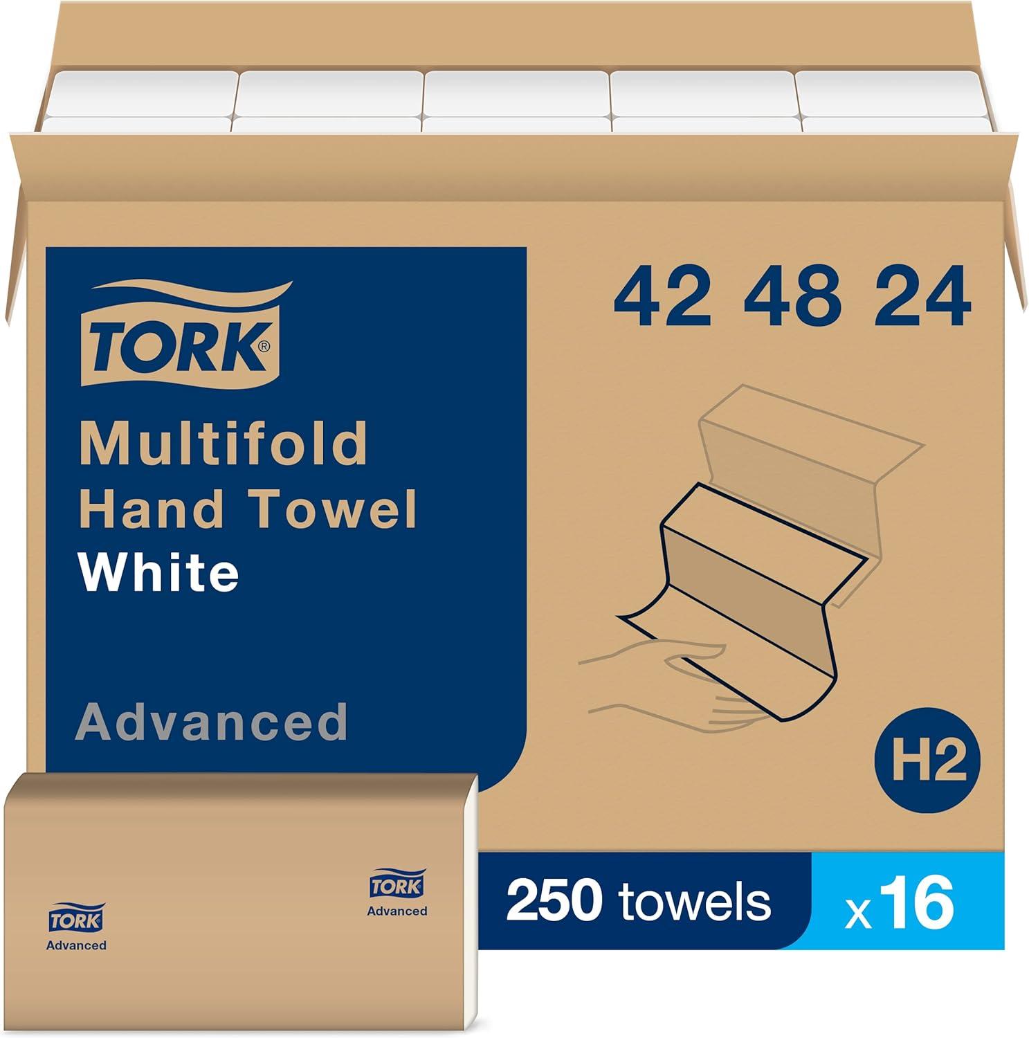 imageTork Multifold Hand Towel White Premium Quality 250 Towels per Pack 12 Packs Fits H2 Towel Dispensers16 pack
