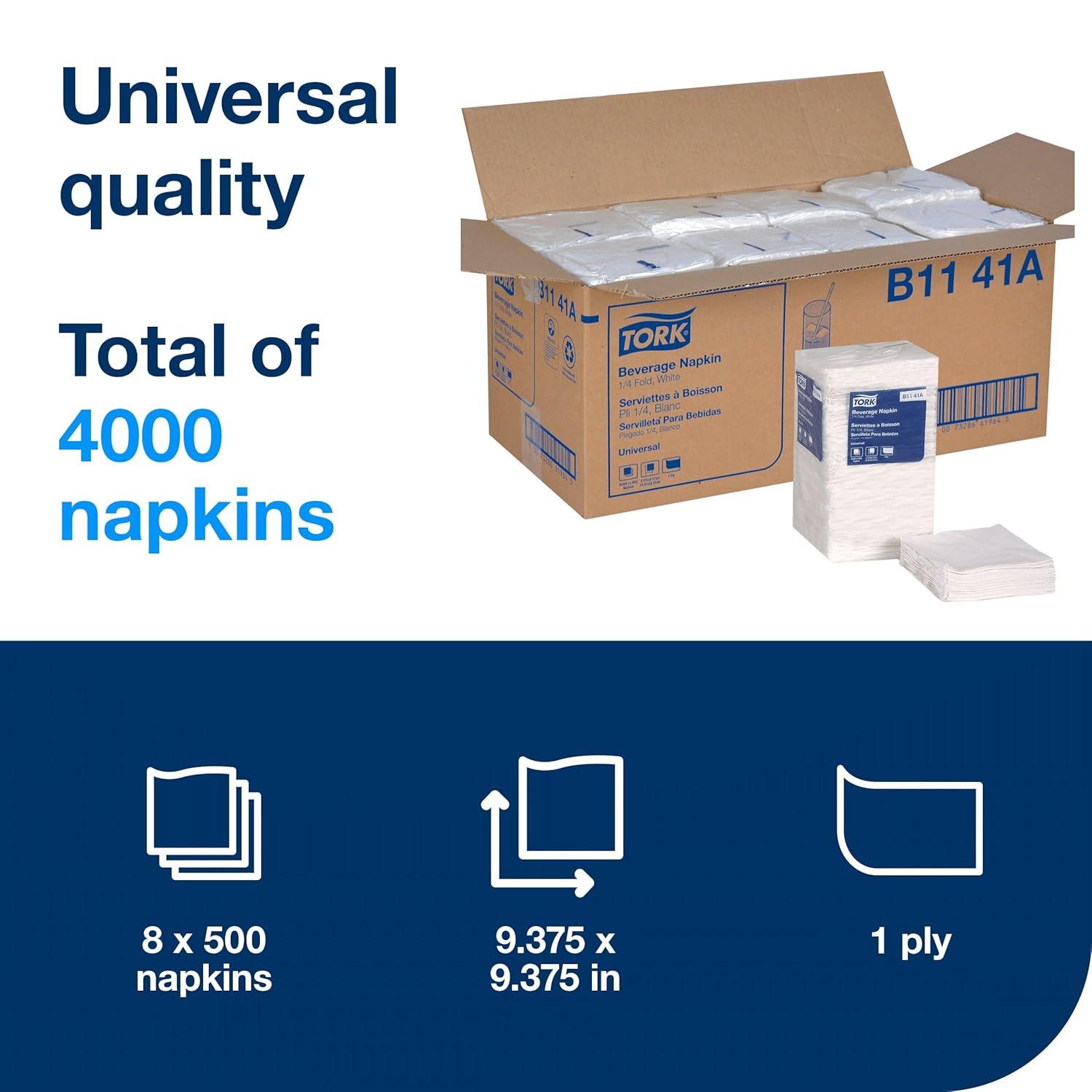 imageTork Napkins 1ply White For everyday use at home 9375quotx9375quot 8 x 500 napkins B1141A  Tork Xpressnap Napkin Dispenser DriveThru FacePlate Black N4 Classic Line 225quotx8quotx125quot 5555100