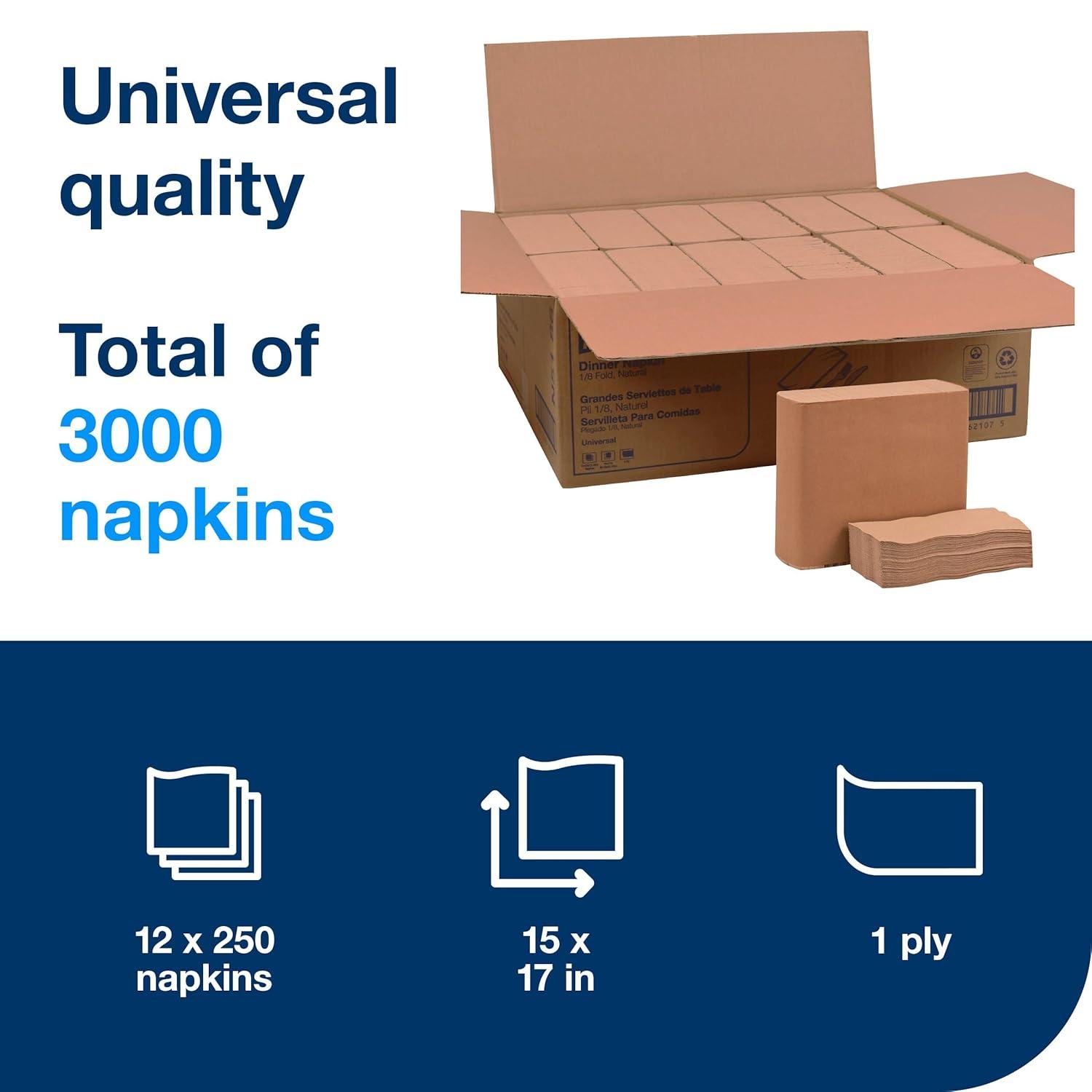 imageTork Natural Dinner Napkin 18 Fold 1ply 17quot x 15quot 12 x 250 napkins N5186Beige