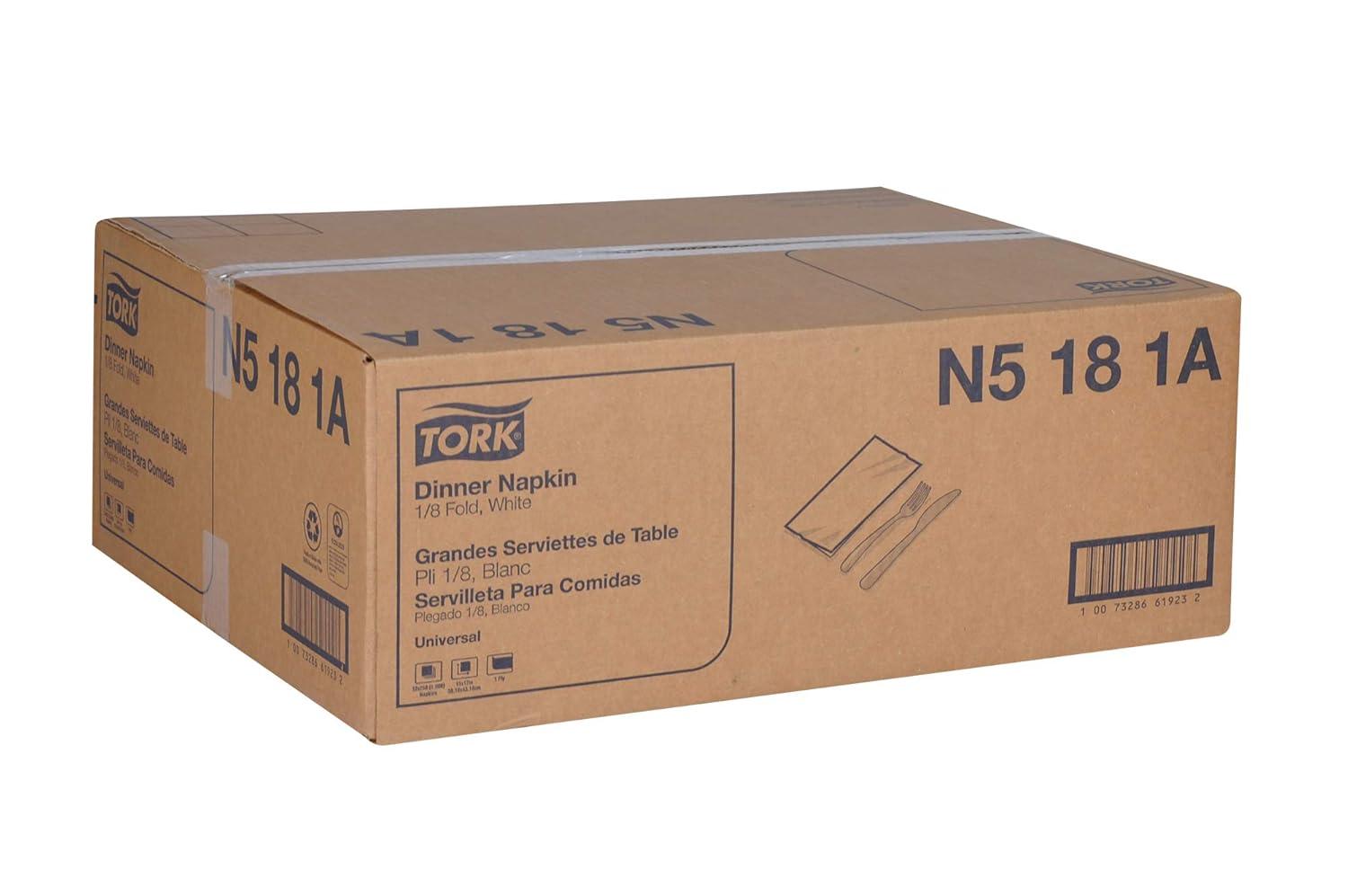 imageTork Natural Dinner Napkin 18 Fold 1ply 17quot x 15quot 12 x 250 napkins N5186white