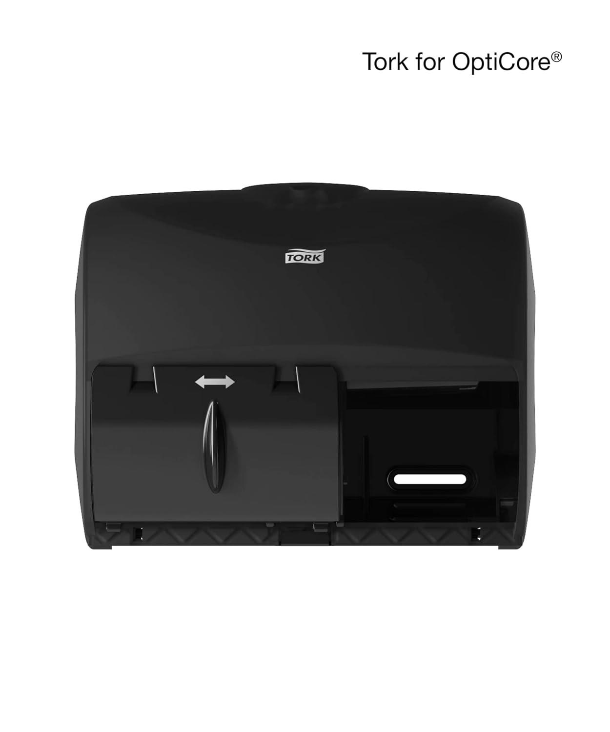 imageTork OptiCore Twin Toilet Paper Roll Dispenser Black T11 High Capacity 565728