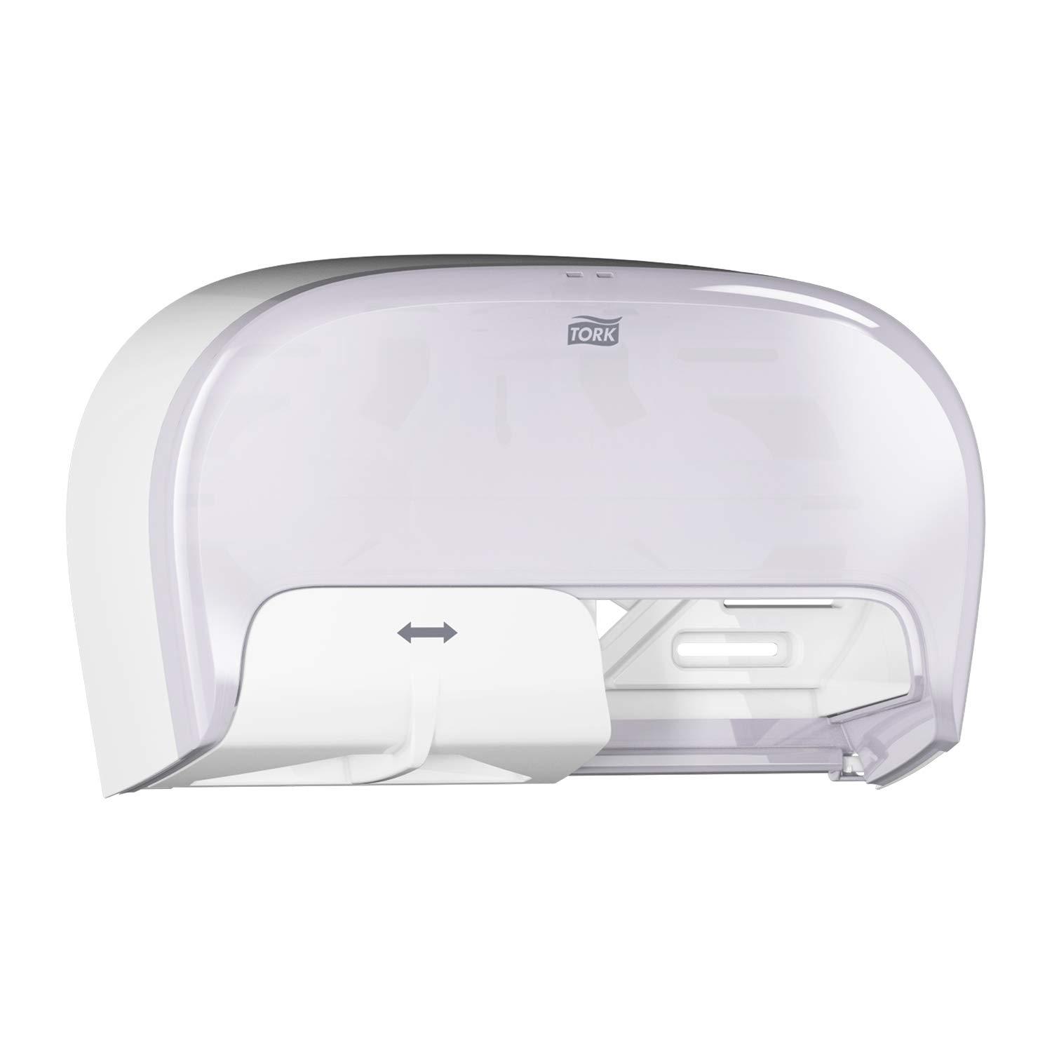 imageTork OptiCore Twin Toilet Paper Roll Dispenser White T10 High Capacity 565520