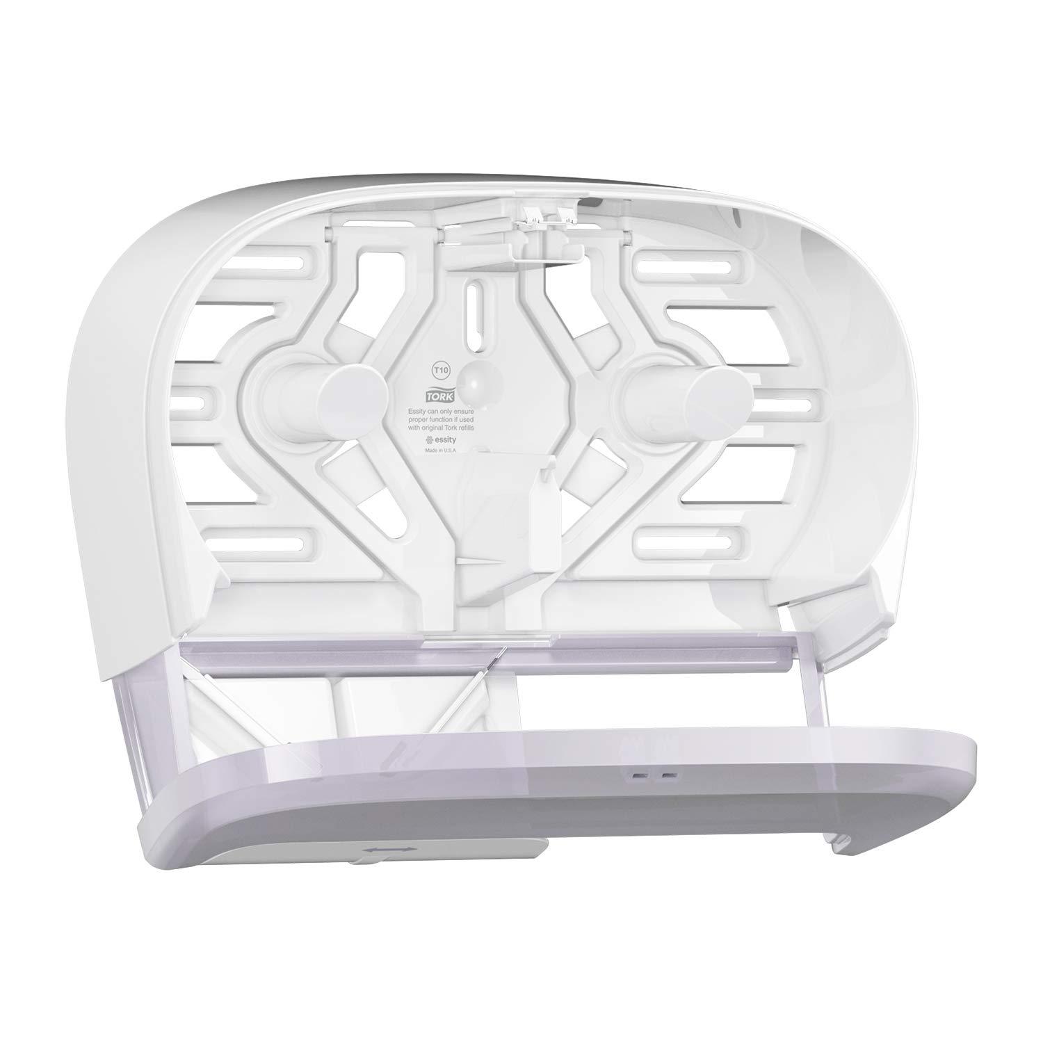 imageTork OptiCore Twin Toilet Paper Roll Dispenser White T10 High Capacity 565520