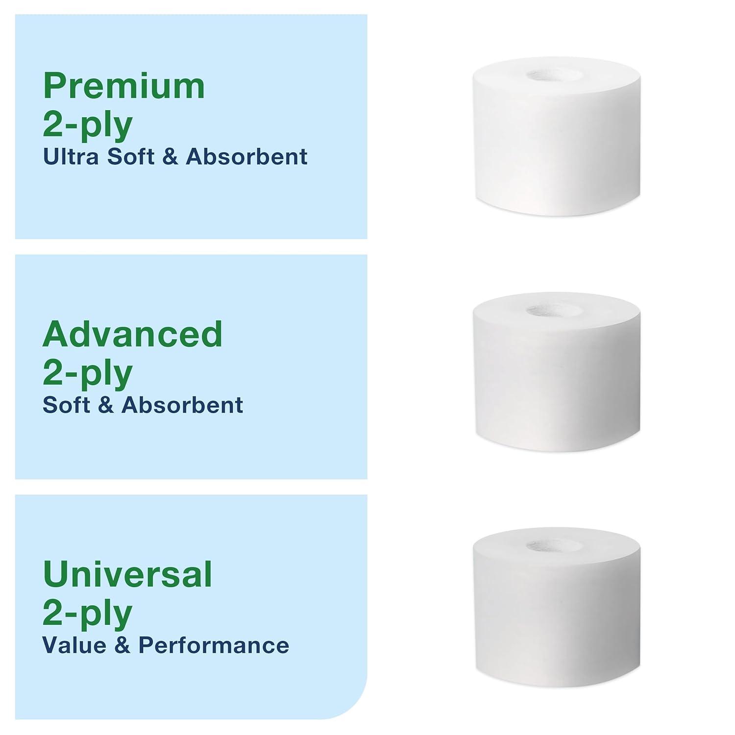 imageTork OptiServe 2Roll Coreless Toilet Paper Dispenser White T7T5 Vertical Dispenser Elevation Design 473520Black