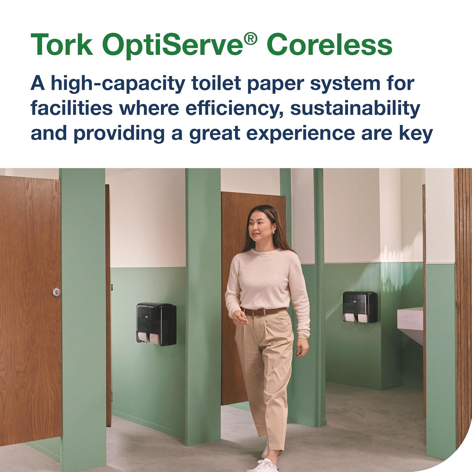 imageTork OptiServe 4Roll Coreless Toilet Paper Dispenser Black T7T5 Vertical Dispenser Elevation Design 473628
