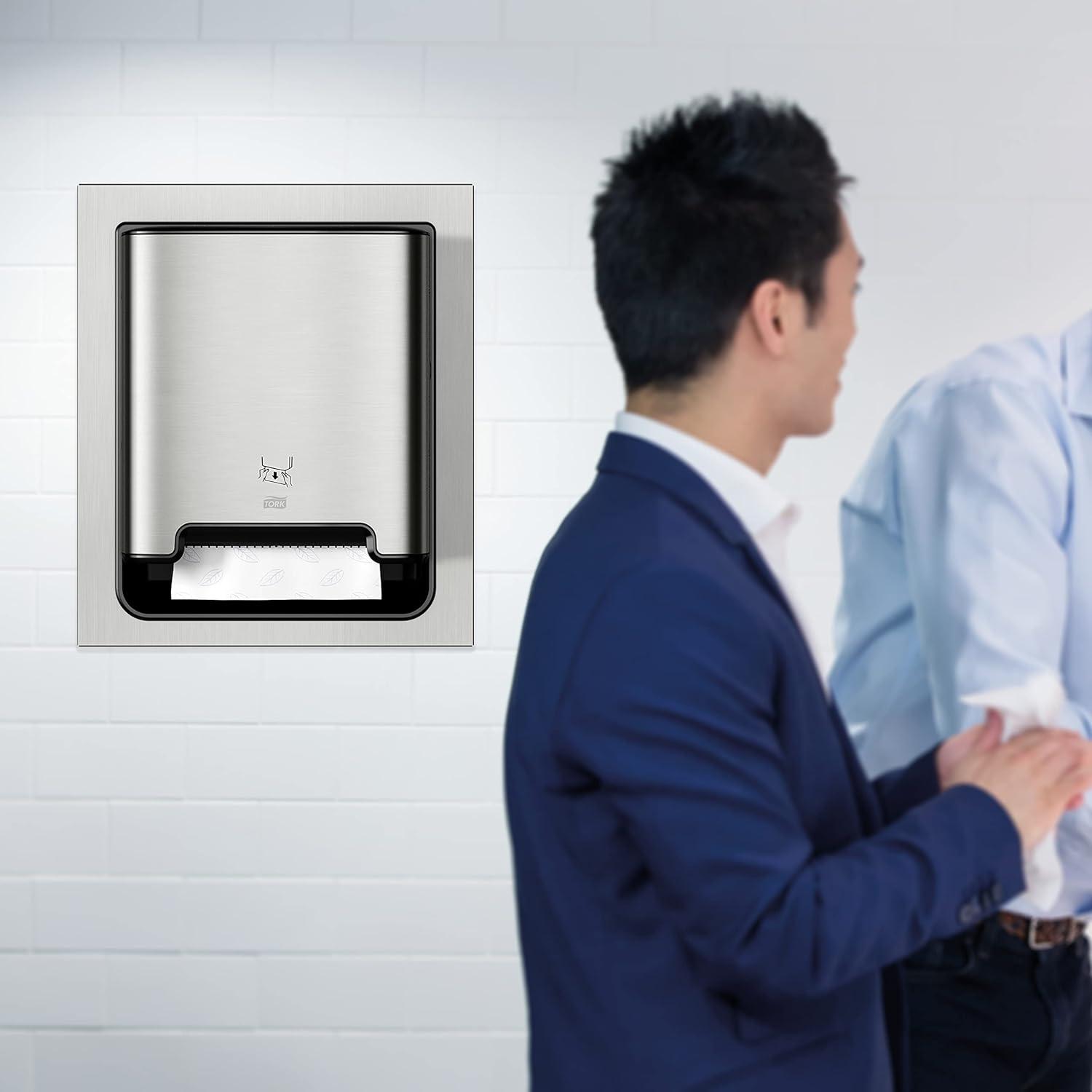 imageTork Paper Hand Towel Dispenser Stainless Steel  H1  Refill  Universal Paper Hand Towel Rolls 6 Rolls