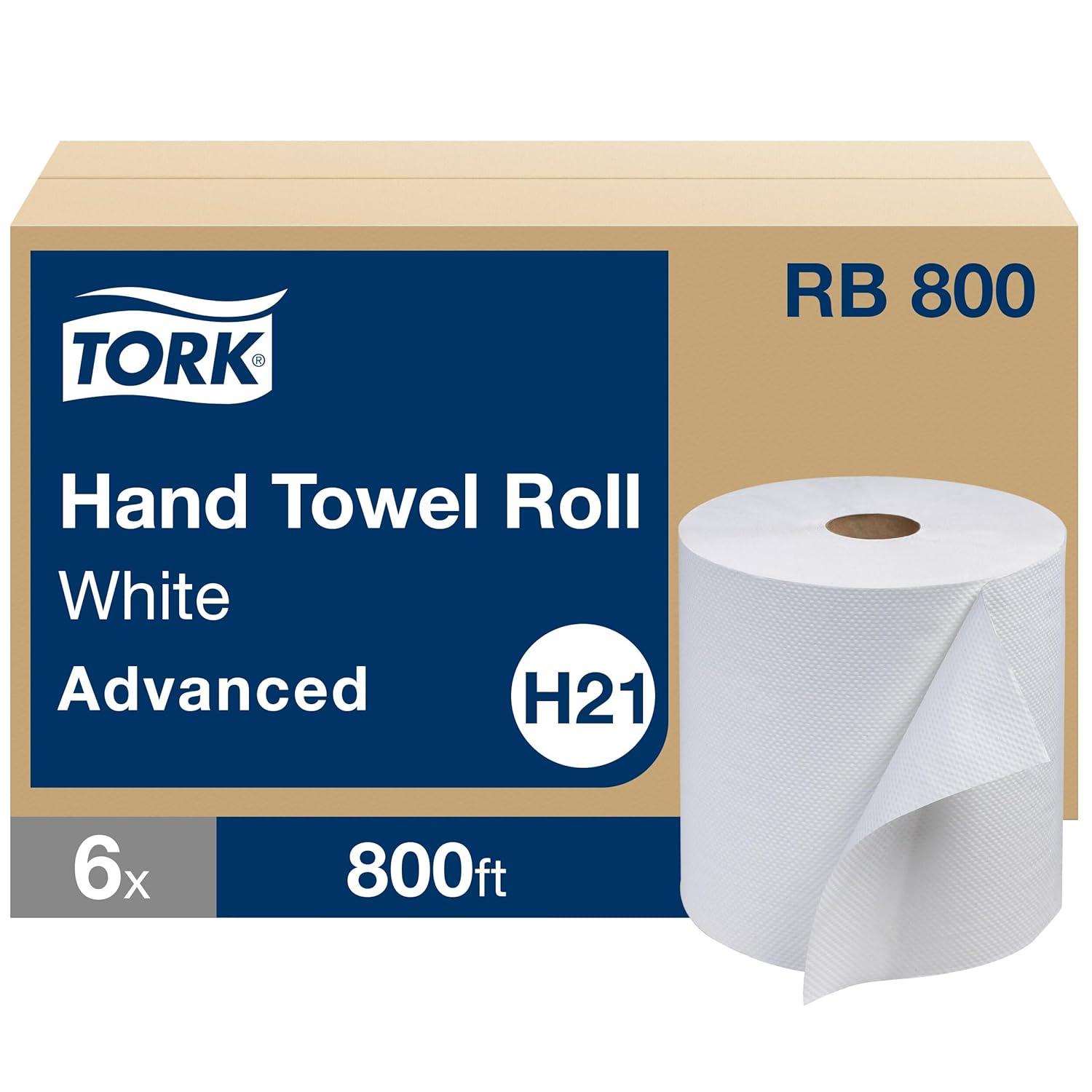 imageTork Paper Hand Towel Roll White H21 Advanced 100 Recycled Fiber 6 rolls x 800 ft RB800