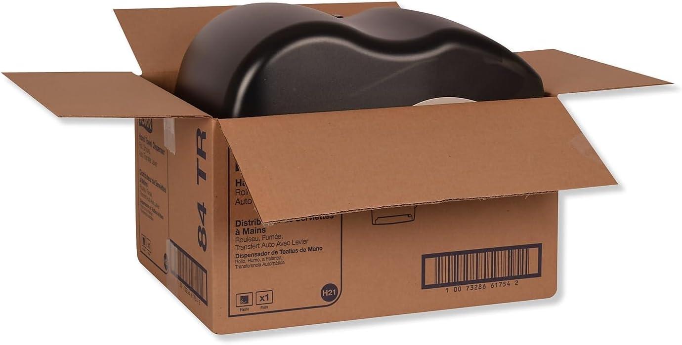 imageTork Paper Towel Dispenser Smoke H21 Lever Auto Transfer PushDown Handle HighCapacity Translucent 84TRDispenser  H21