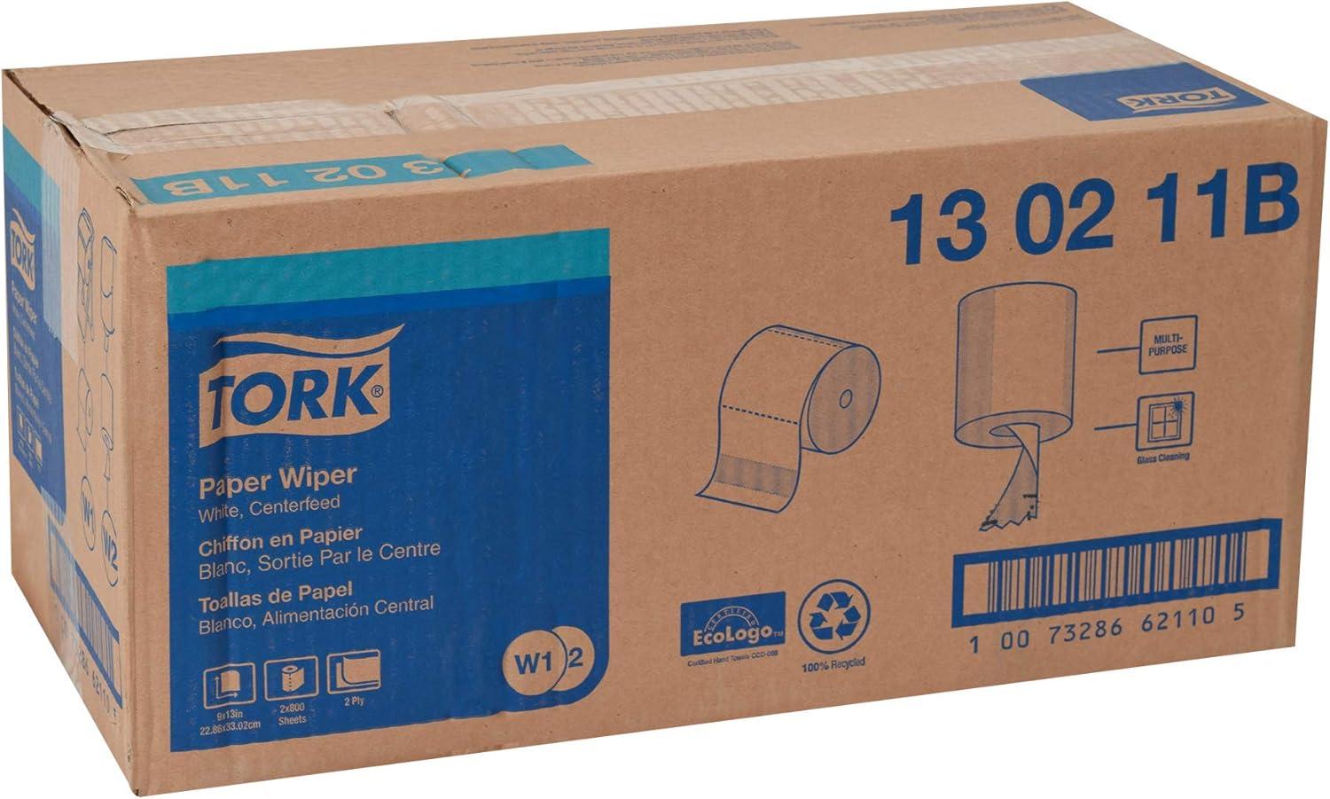 imageTork Paper Wiper Centerfeed White W1W2 Multipurpose 2 x 800 Sheets130211BTork W2  Maxi Centerfeed