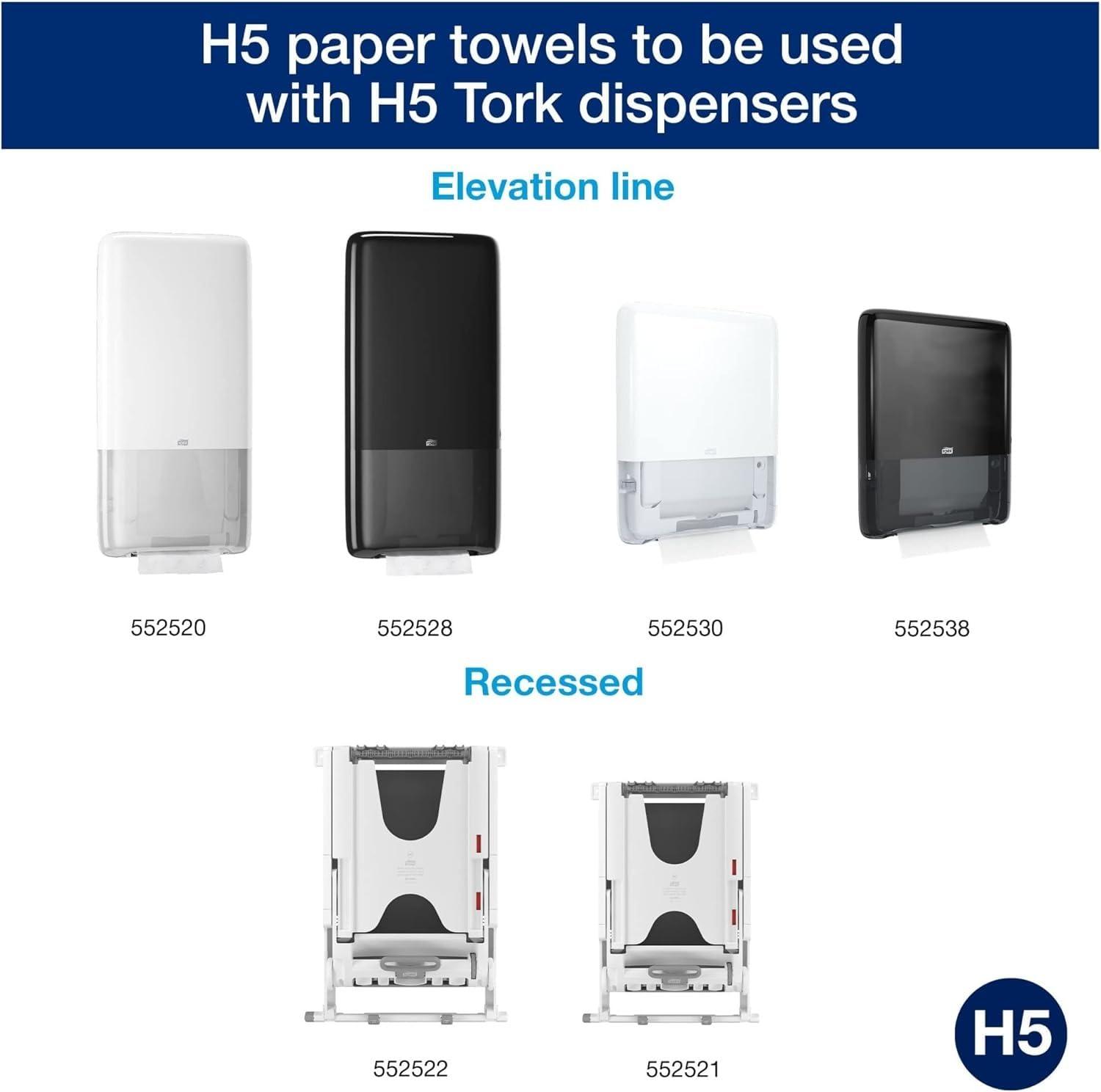 imageTork PeakServe Mini Continuous Paper Hand Towel Dispenser Black H5 HighCapacity Elevation Range 552538  Tork PeakServe Continuous Hand Towel White H5 Advanced Compressed12 x 410 sheets 105065Black