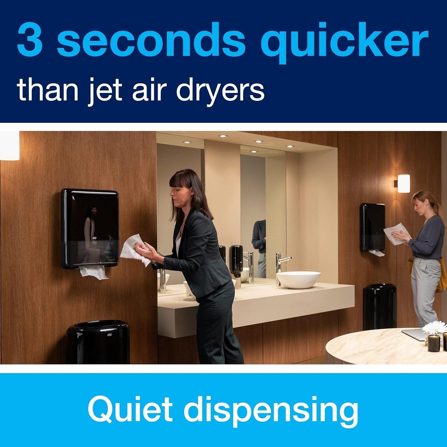 imageTork PeakServe Mini Continuous Paper Hand Towel Dispenser Black H5 HighCapacity Elevation Range 552538  Tork PeakServe Continuous Hand Towel White H5 Advanced Compressed12 x 410 sheets 105065Black