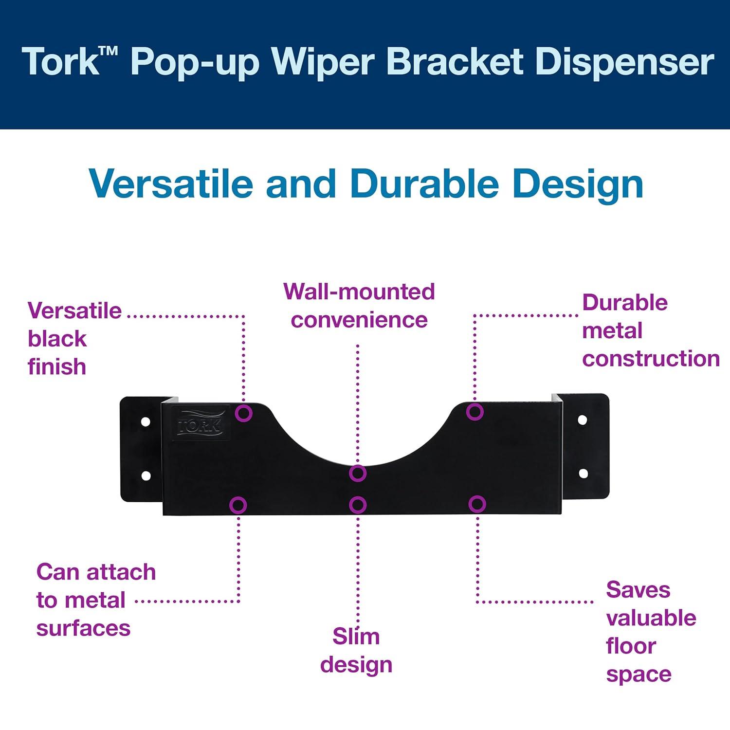 imageTork PopUp Wiper Bracket Paper Towel Dispenser Black W24 Portable 2083281 x6