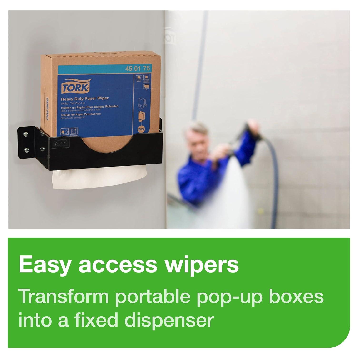 imageTork PopUp Wiper Bracket Paper Towel Dispenser Black W24 Portable 2083281 x6