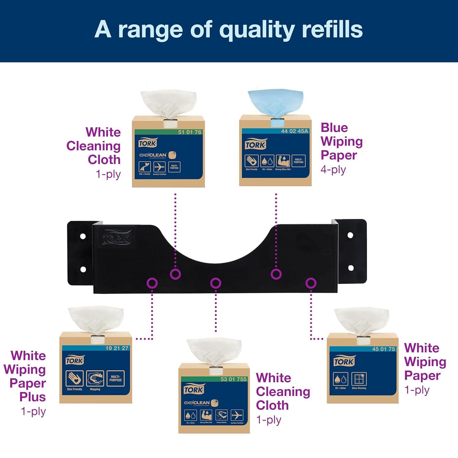 imageTork PopUp Wiper Bracket Paper Towel Dispenser Black W24 Portable 2083281 x6