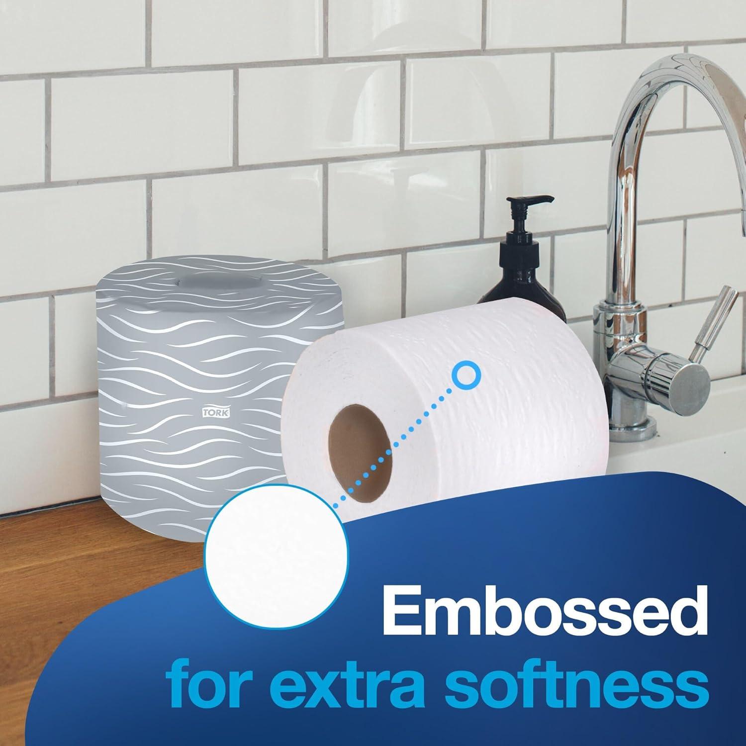 imageTork Septic Safe Toilet Paper White Embossed for Comfort 2ply 450 Sheets per Roll 48 Rolls 2465120