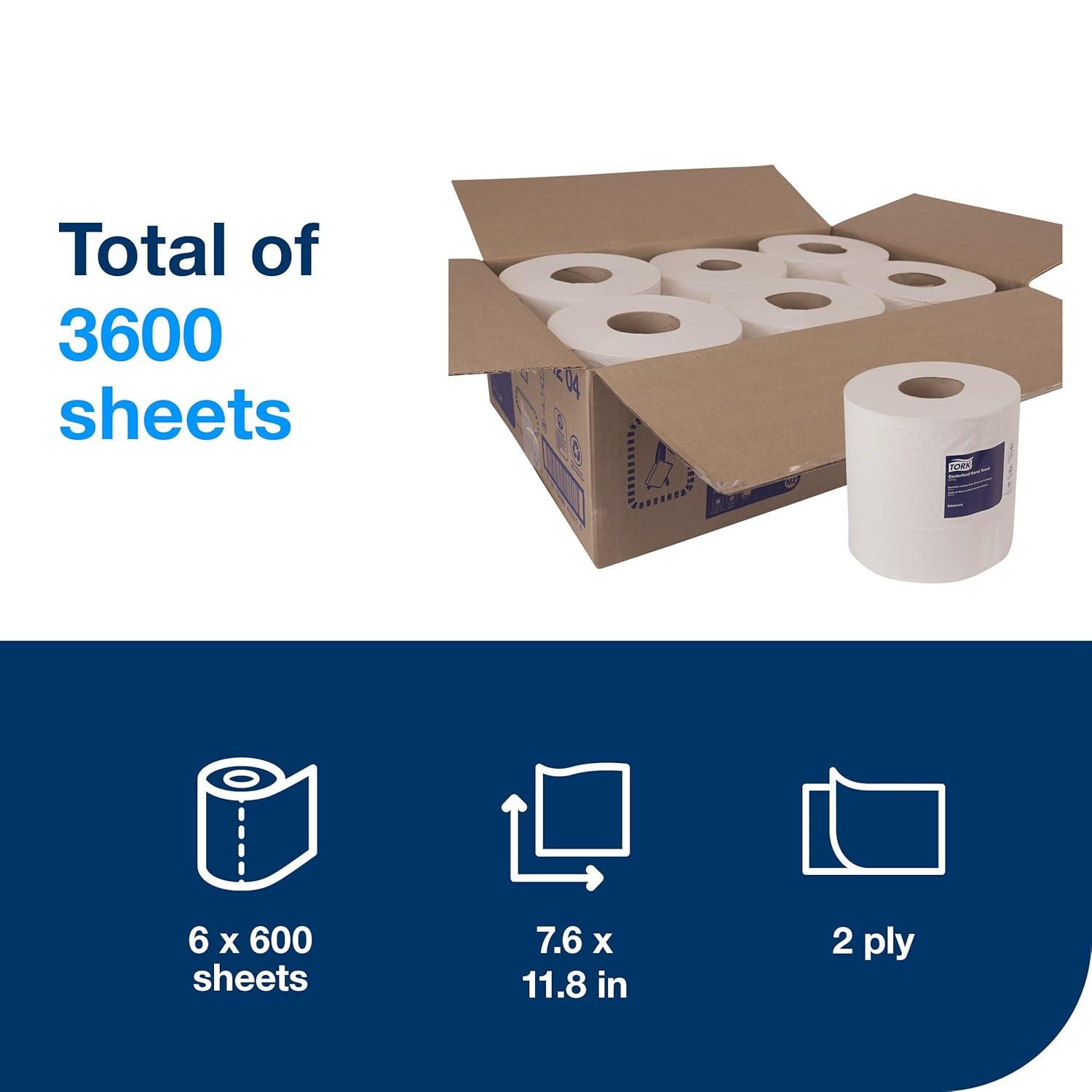 imageTork Soft Centerfeed Hand Towel White M2 High Absorbency 6 x 600 Sheets 121204  Tork Centerfeed Industrial Paper Towel Dispenser Red and Smoke M2 SingleSheet Dispensing 659028