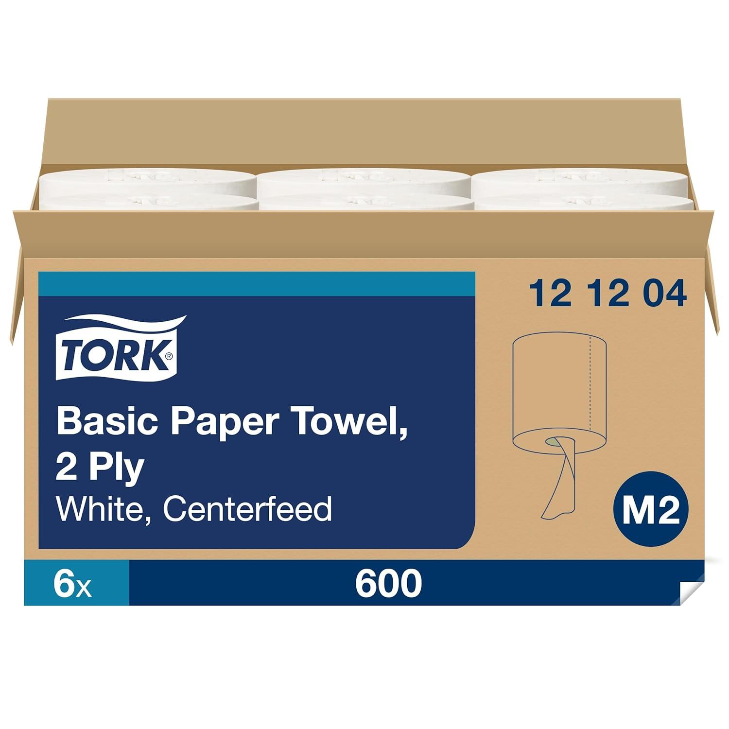 imageTork Soft Centerfeed Hand Towel White M2 High Absorbency 6 x 600 Sheets 121204  Tork Centerfeed Industrial Paper Towel Dispenser Red and Smoke M2 SingleSheet Dispensing 659028