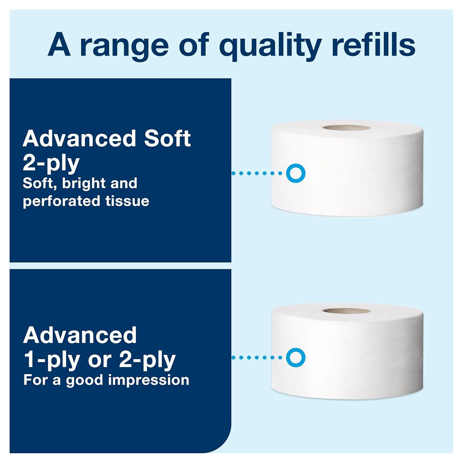 imageTork Twin Mini Jumbo Toilet Paper Roll Dispenser Black T2 Protects Rolls Elevation Range 5555290Dispenser