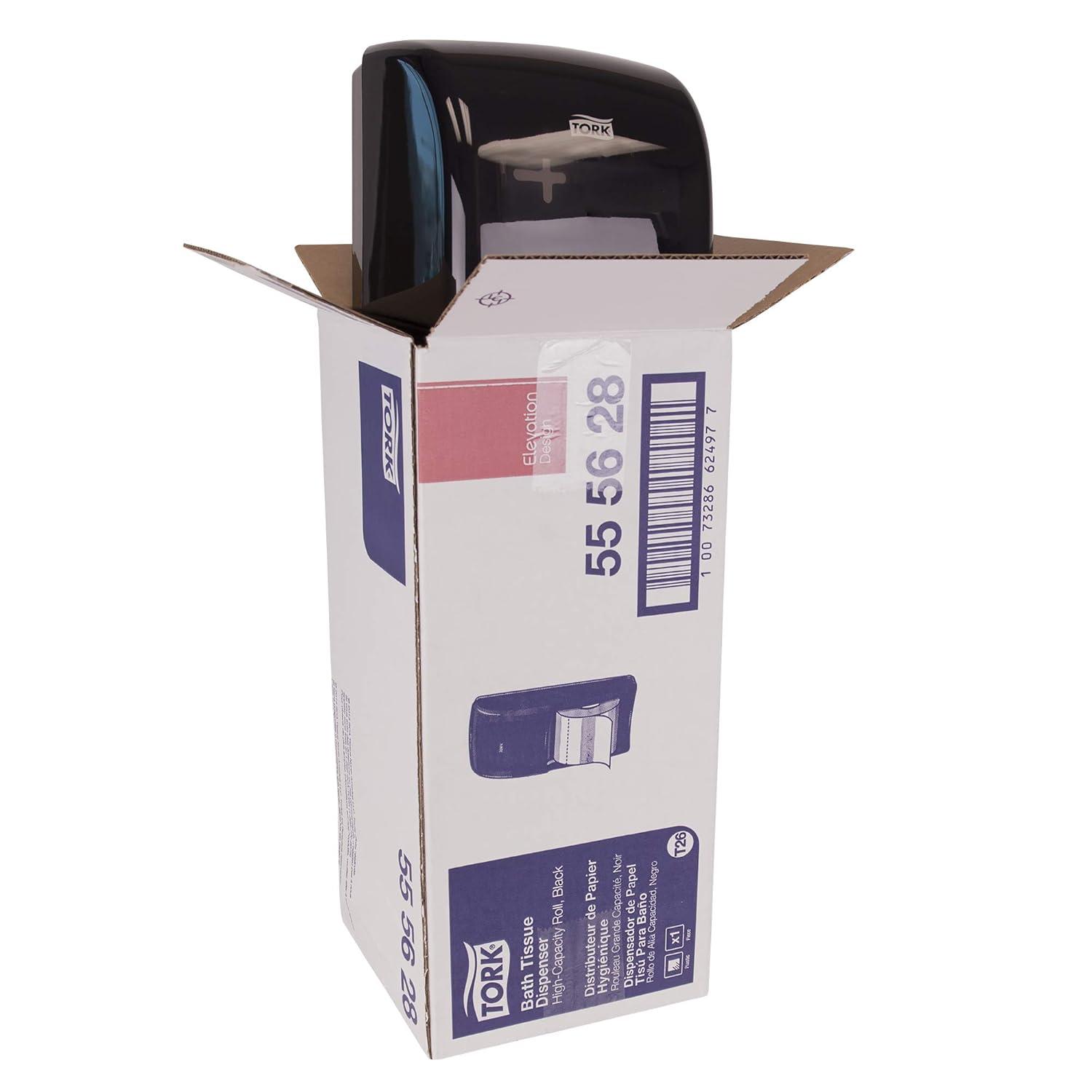 imageTork Twin Toilet Paper Roll Dispenser White T26 High Capacity Elevation Range 65quot x 63quot x 142quot 555620Black