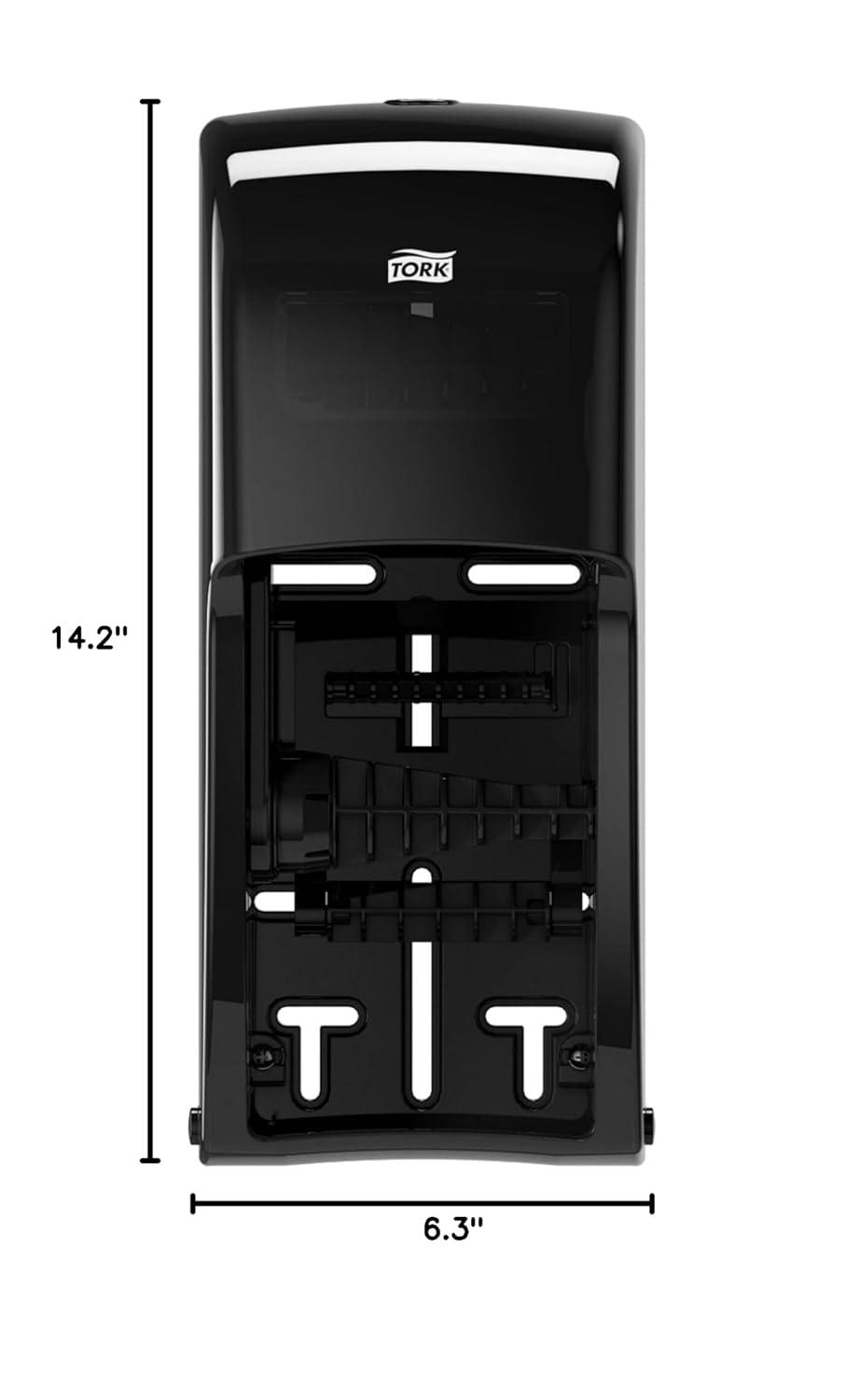 imageTork Twin Toilet Paper Roll Dispenser White T26 High Capacity Elevation Range 65quot x 63quot x 142quot 555620Black