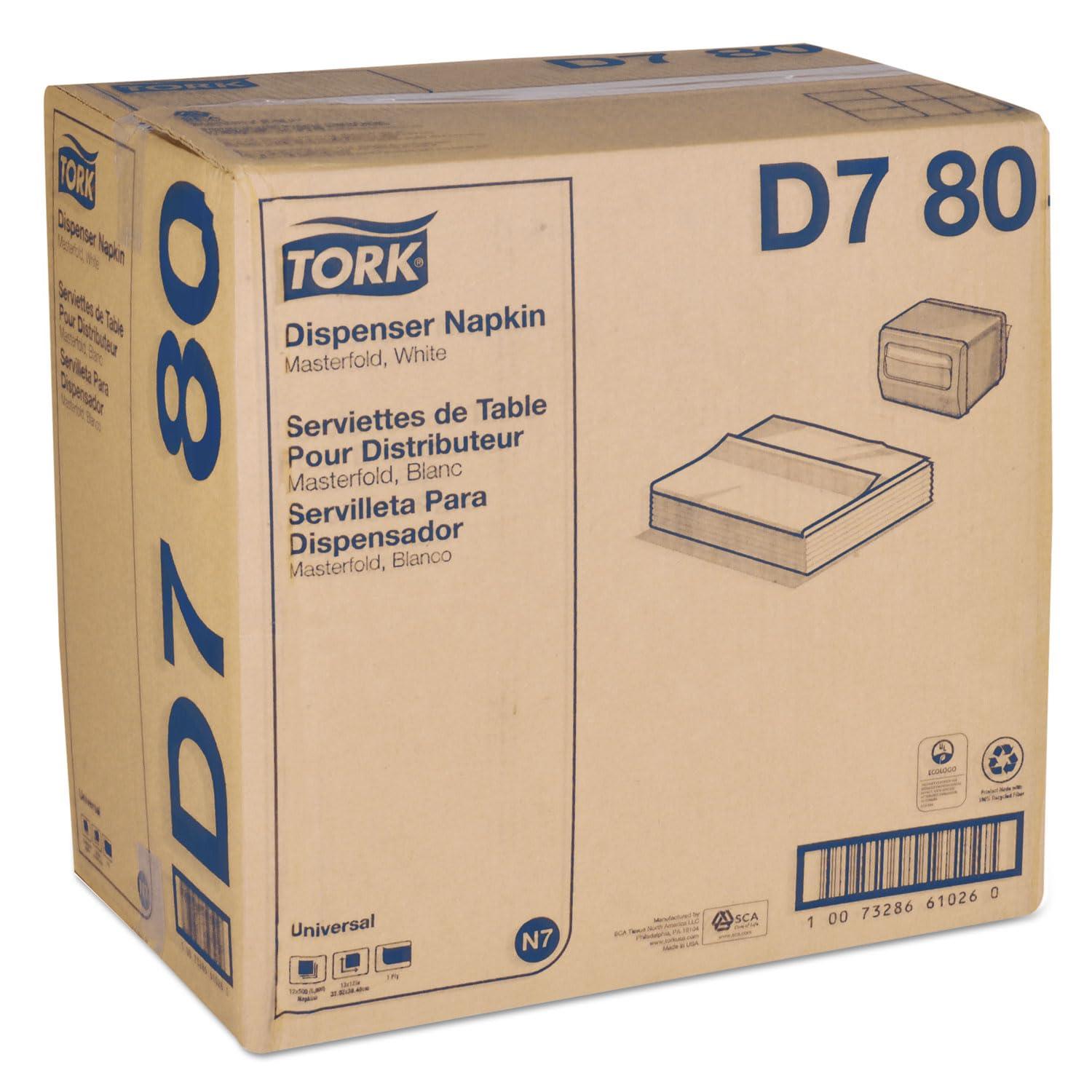 imageTork Universal Masterfold Dispenser Napkin D780 White 12 rolls 500 napkins