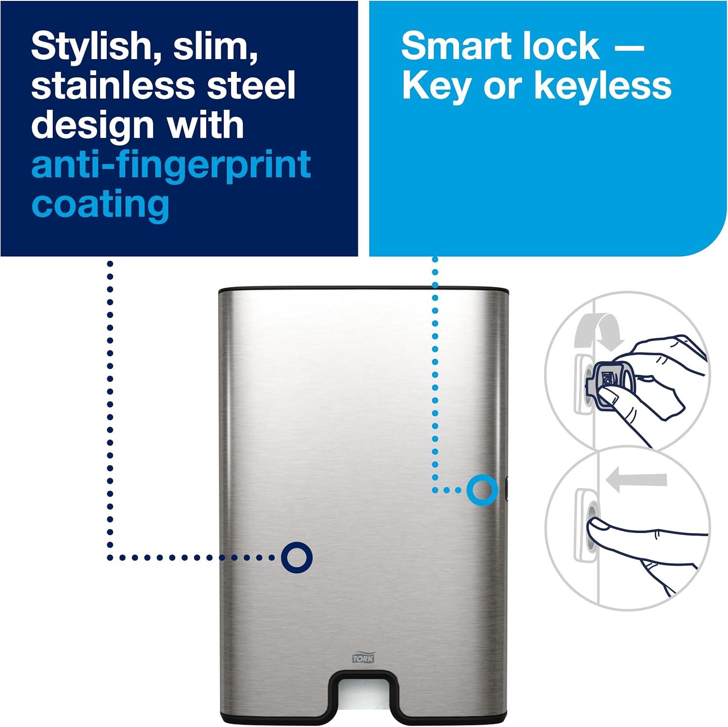 imageTork Xpress Multifold Paper Towel Dispenser Stainless Steel H2 OneataTime Dispensing Image Range 463002Towel Dispenser