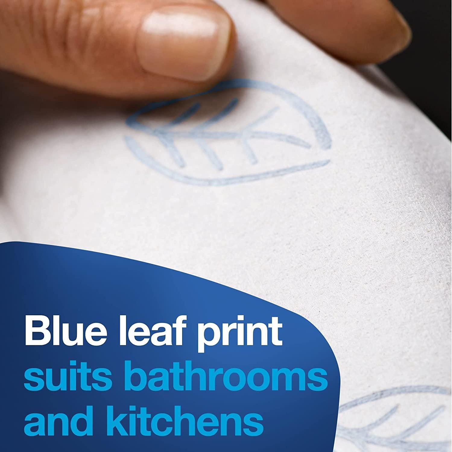 imageTork Xpress Soft and Extra Soft Multifold Hand Towels with Blue Leaf Print 16 Packs