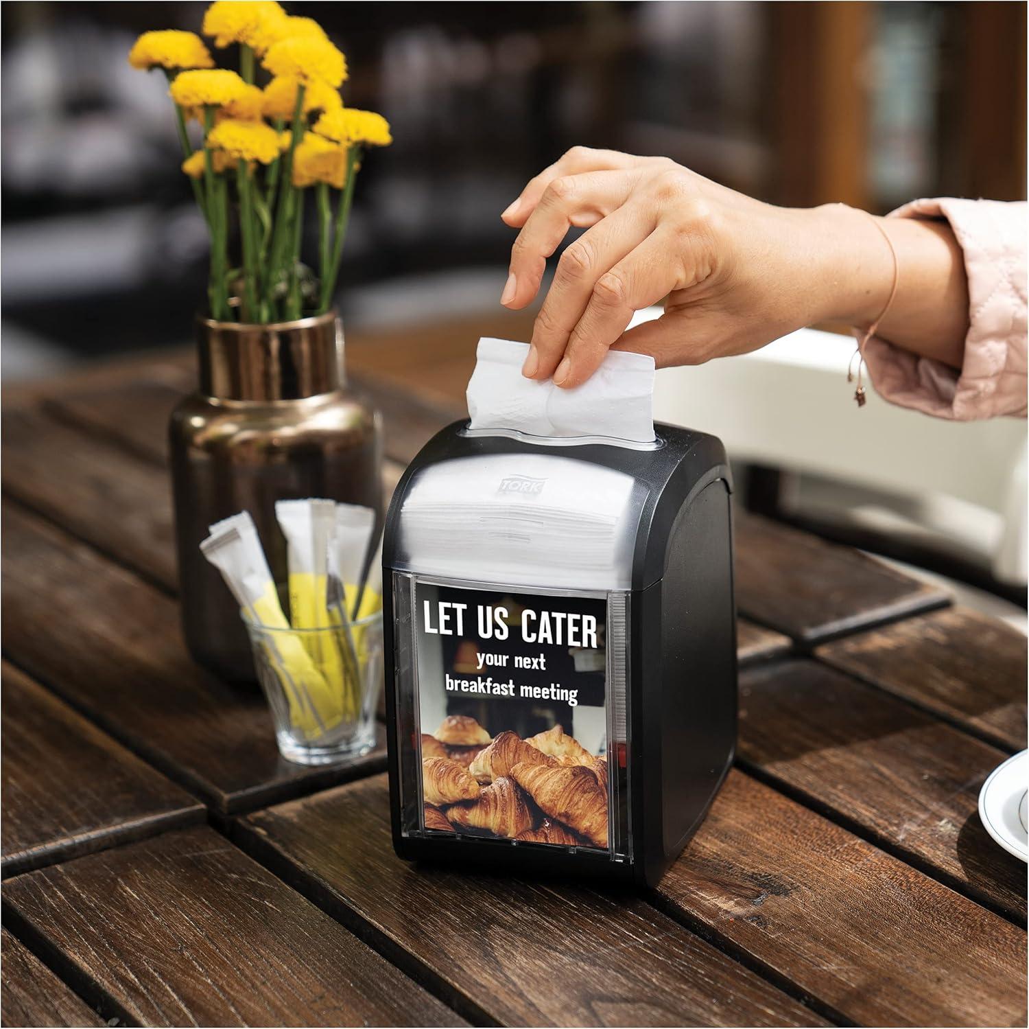 imageTork Xpressnap Fit Counter Top Napkin Dispenser Starter Pack  800743  N14 Dispenser for Restaurants Include 2 x 120 2Ply Natural Napkin Refill PacksRefill  36 packs