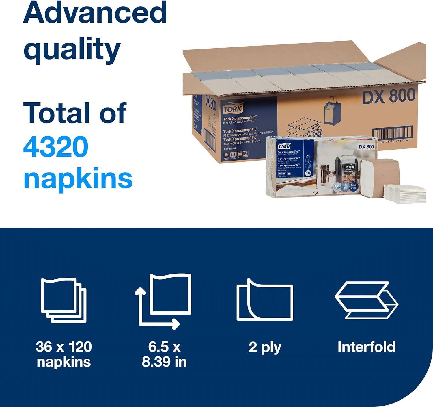 imageTork Xpressnap Fit Counter Top Napkin Dispenser Starter Pack  800743  N14 Dispenser for Restaurants Include 2 x 120 2Ply Natural Napkin Refill PacksRefill  36 packs