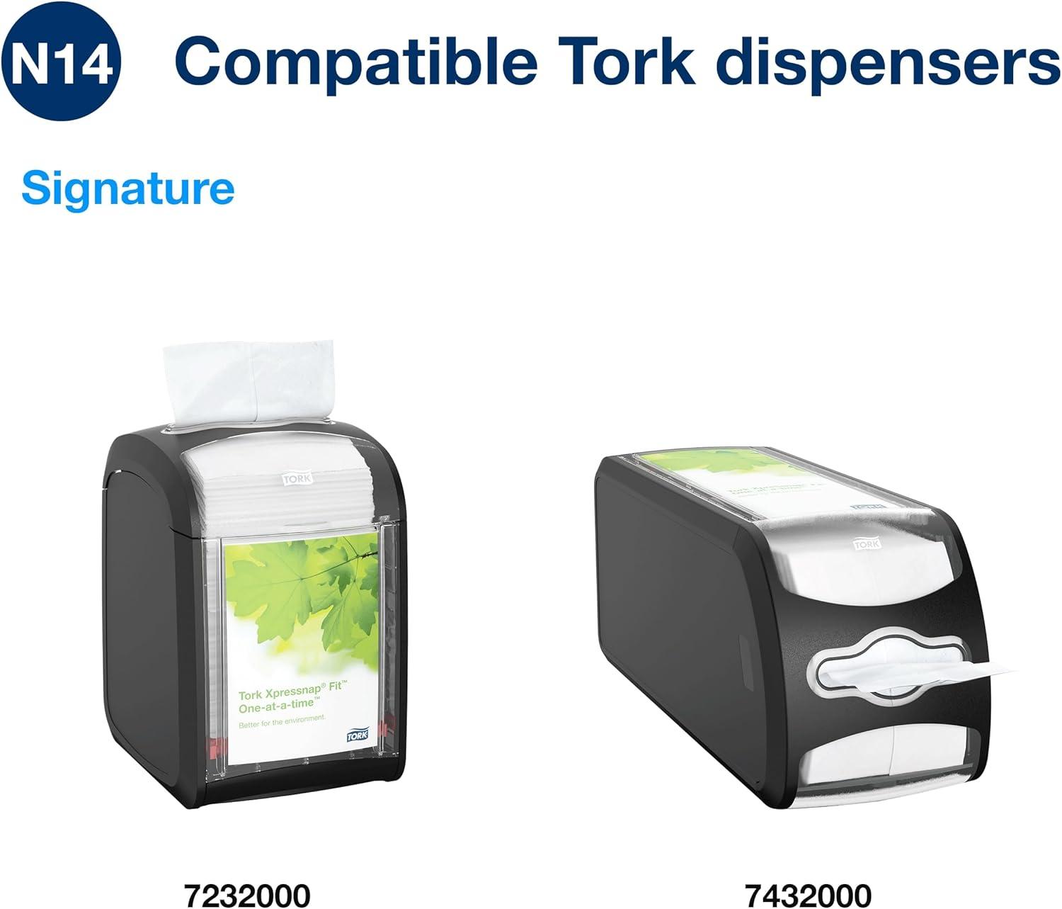 imageTork Xpressnap Fit Counter Top Napkin Dispenser Starter Pack  800743  N14 Dispenser for Restaurants Include 2 x 120 2Ply Natural Napkin Refill PacksRefill  36 packs