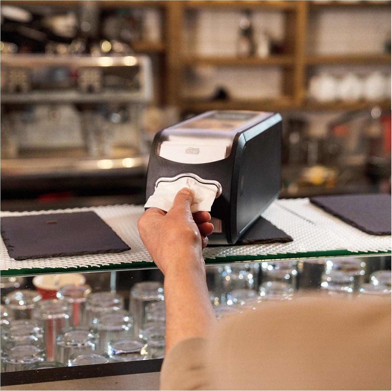 imageTork Xpressnap Fit Counter Top Napkin Dispenser Starter Pack  800743  N14 Dispenser for Restaurants Include 2 x 120 2Ply Natural Napkin Refill PacksStarter Pack  Refill  Dispenser