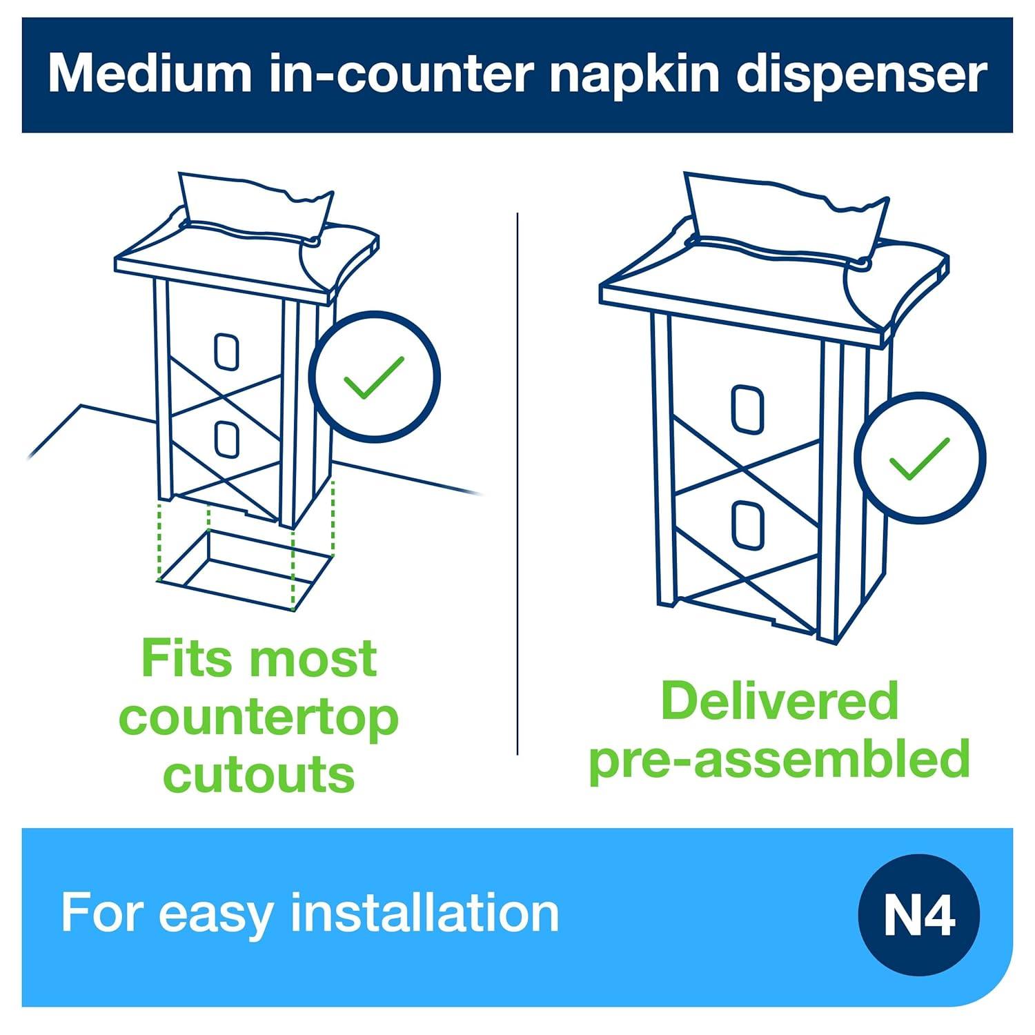 imageTork Xpressnap InCounter Napkin Dispenser Black N4 Signature Range 135quot x 99quot x 7quot 6032120