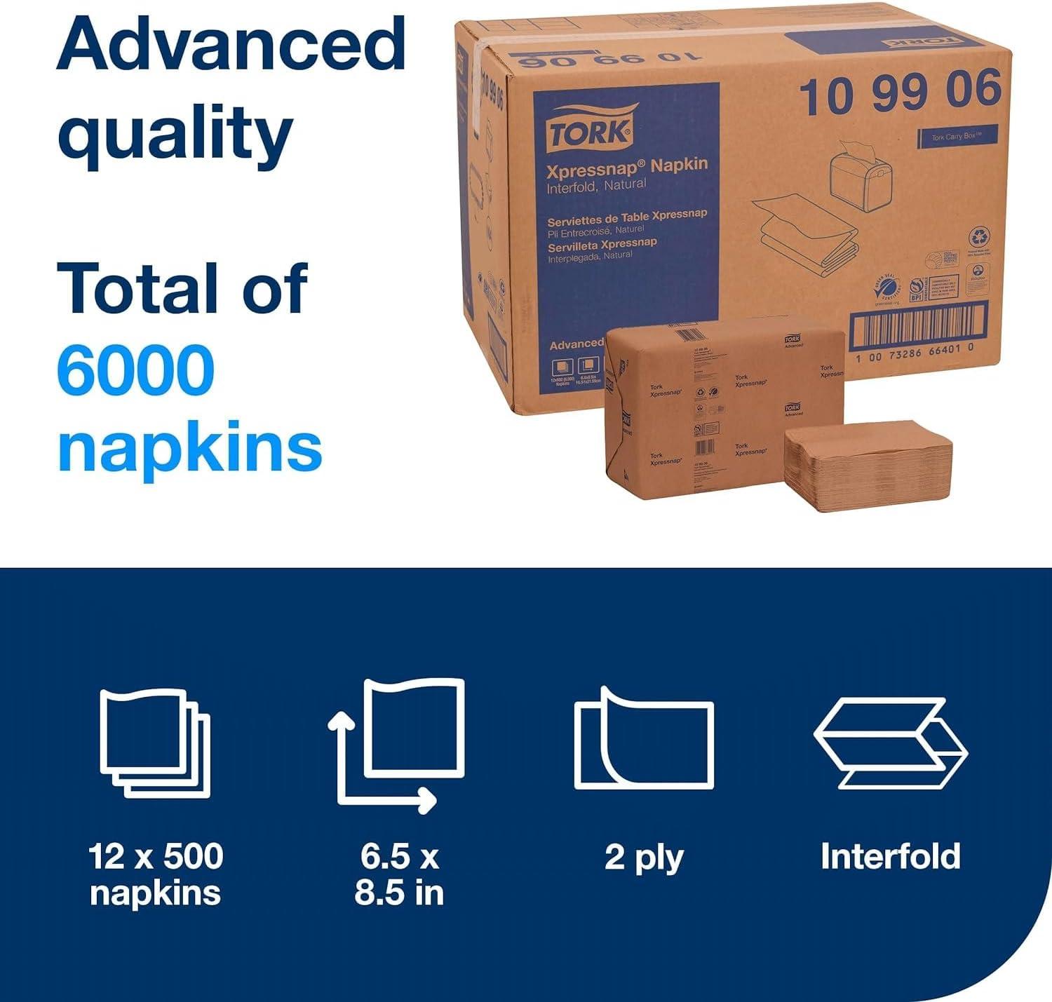 imageTork Xpressnap Natural Dispenser Napkin N4 12 x 500 Sheets  Napkin Dispenser Xpressnap AluminiumBundle 1  Dispenser  Refill